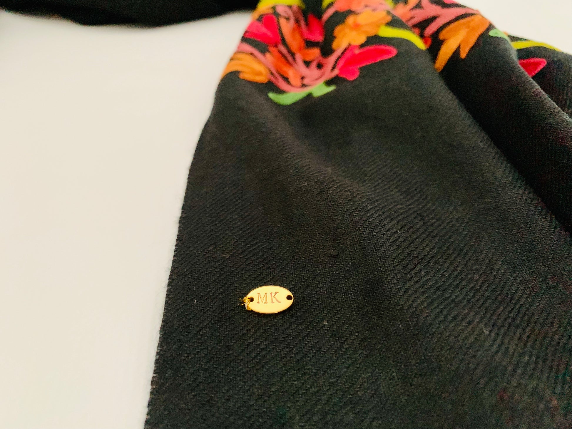 Handmade Personalised Initials Embroidery Scarf - Konmay London