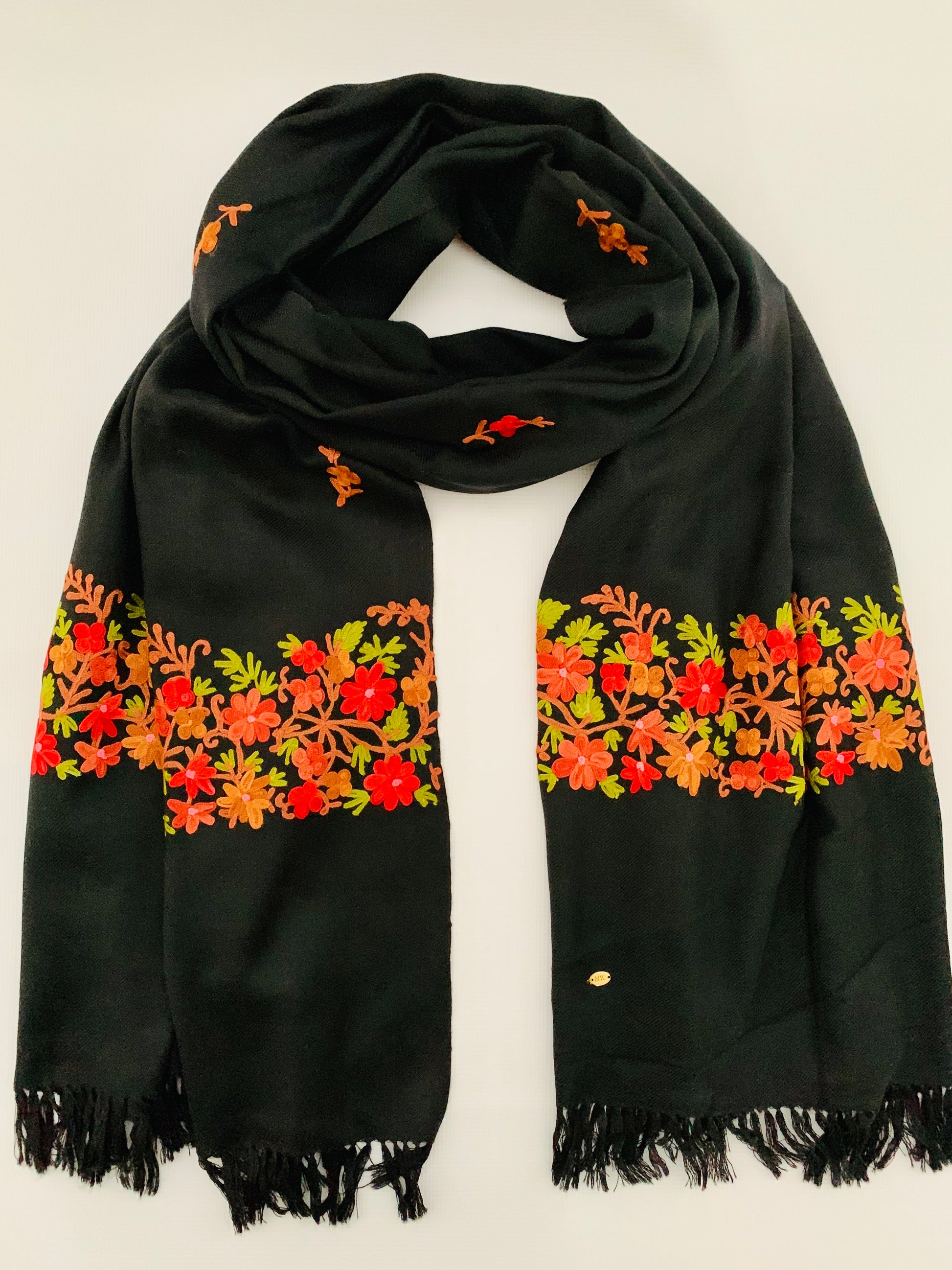 Handmade Personalised Initials Embroidery Scarf - Konmay London