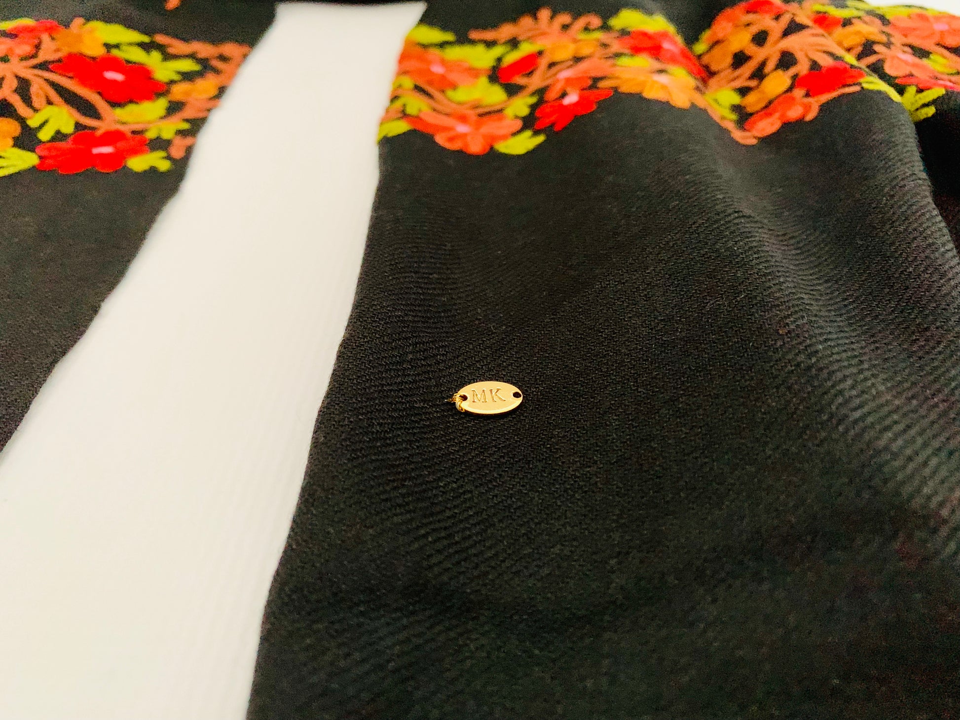 Handmade Personalised Initials Embroidery Scarf - Konmay London