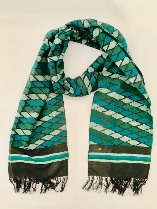 Handmade Personalised Initials Welf-Inlay Designed Cotton Scarf - Konmay London