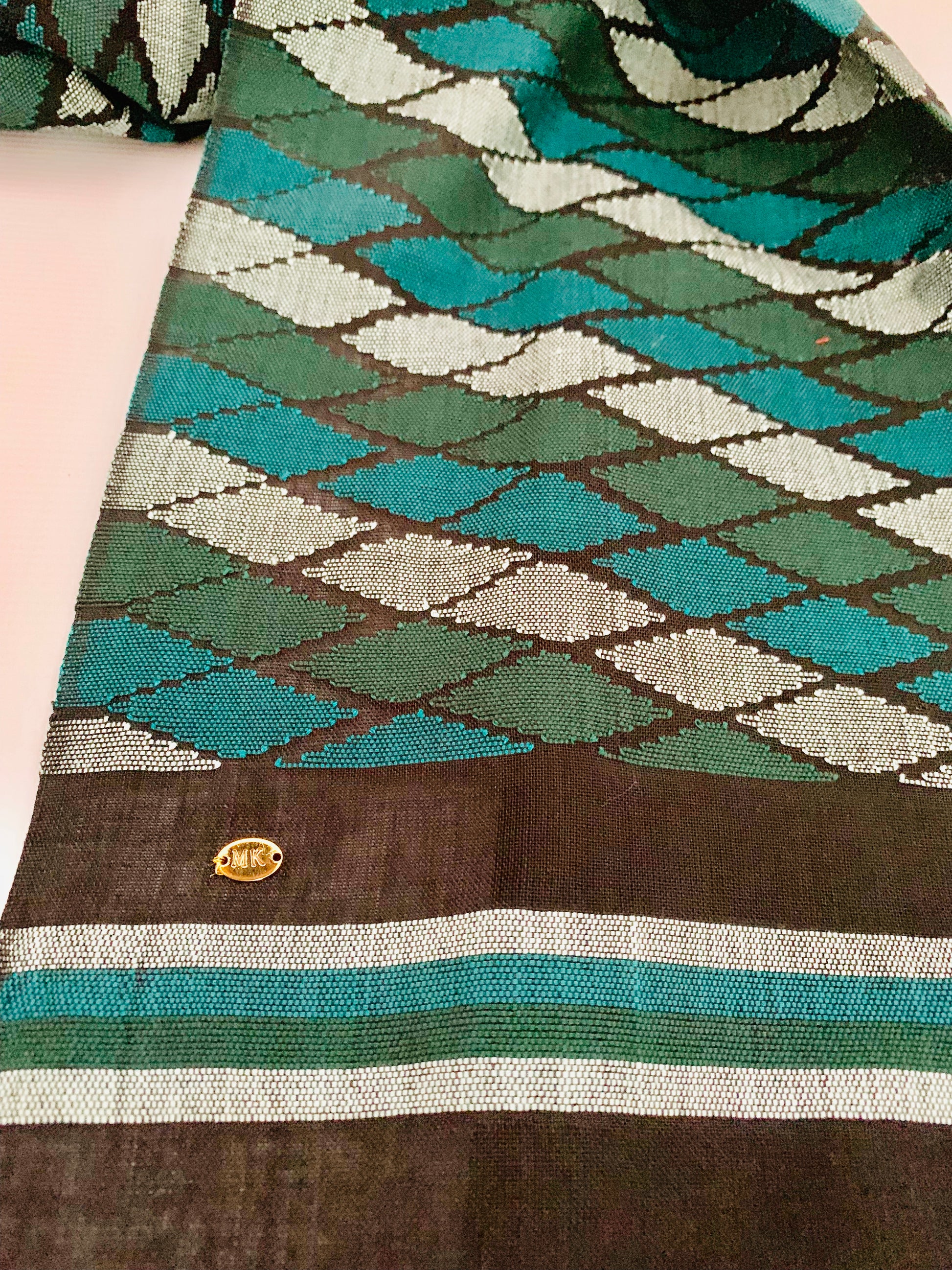 Handmade Personalised Initials Welf-Inlay Designed Cotton Scarf - Konmay London