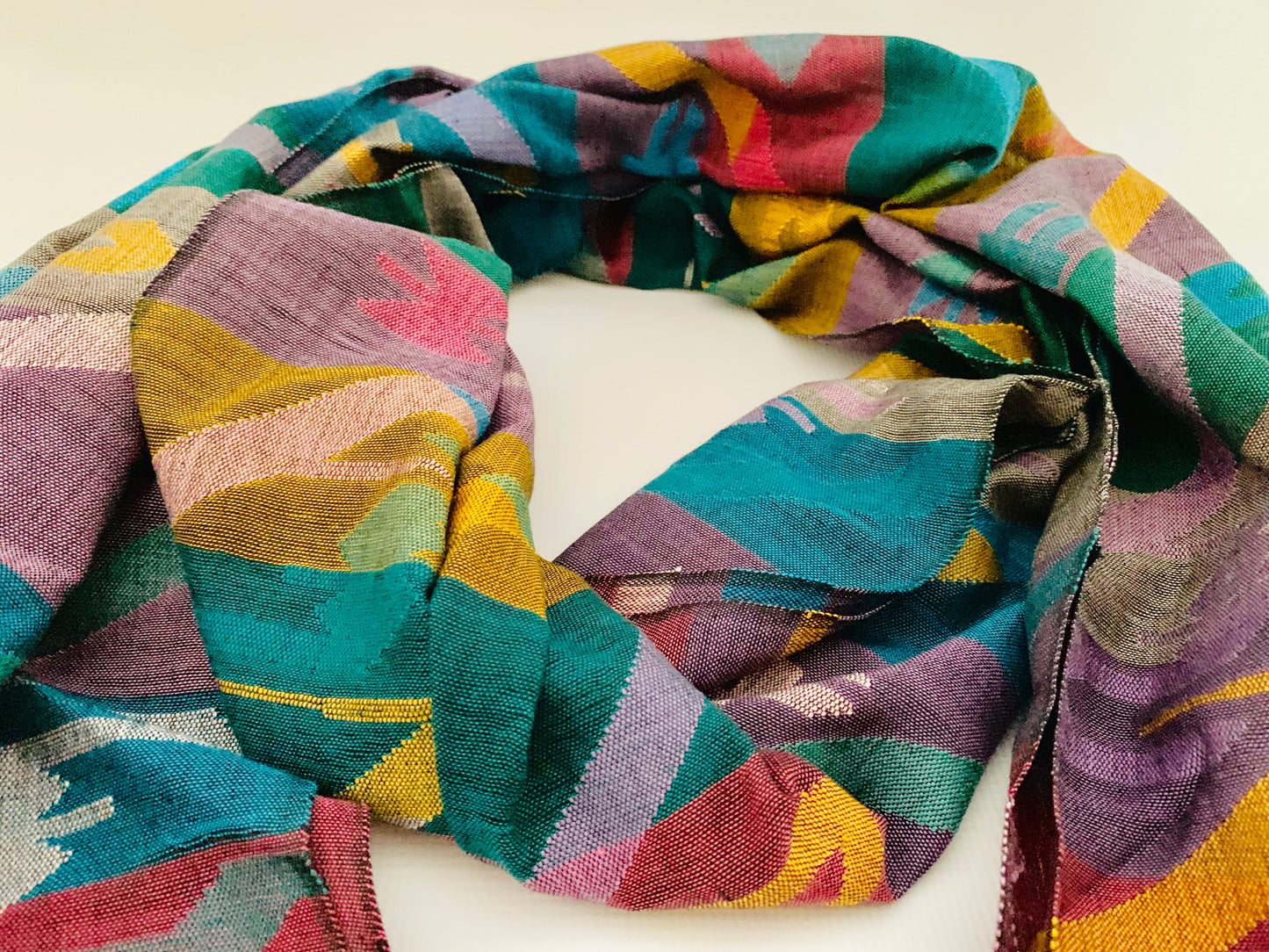 Handmade Personalised Initials Welf-Inlay Designed Cotton Scarf - Konmay London