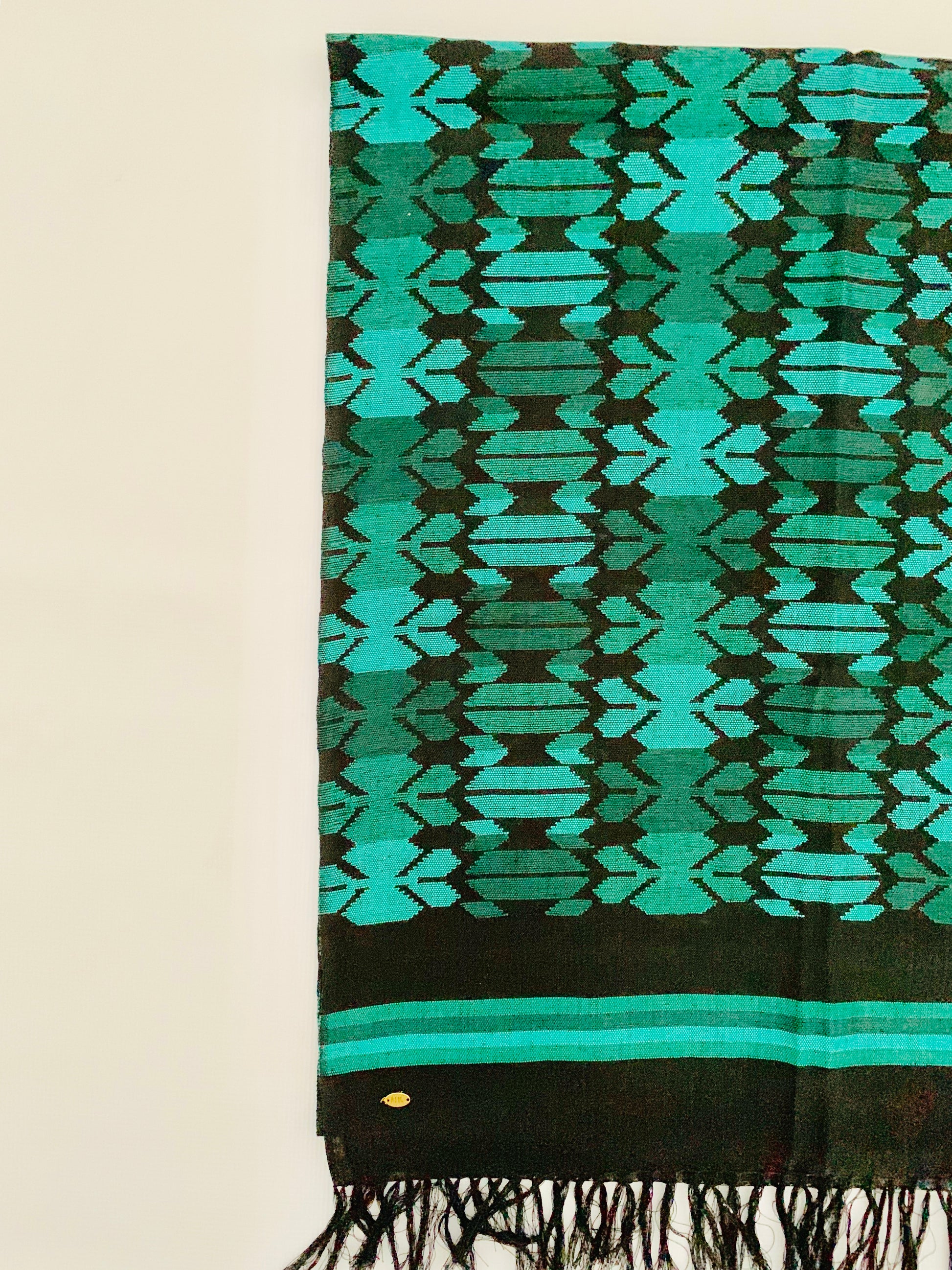 Handmade Personalised Initials Welf-Inlay Designed Cotton Scarf - Konmay London