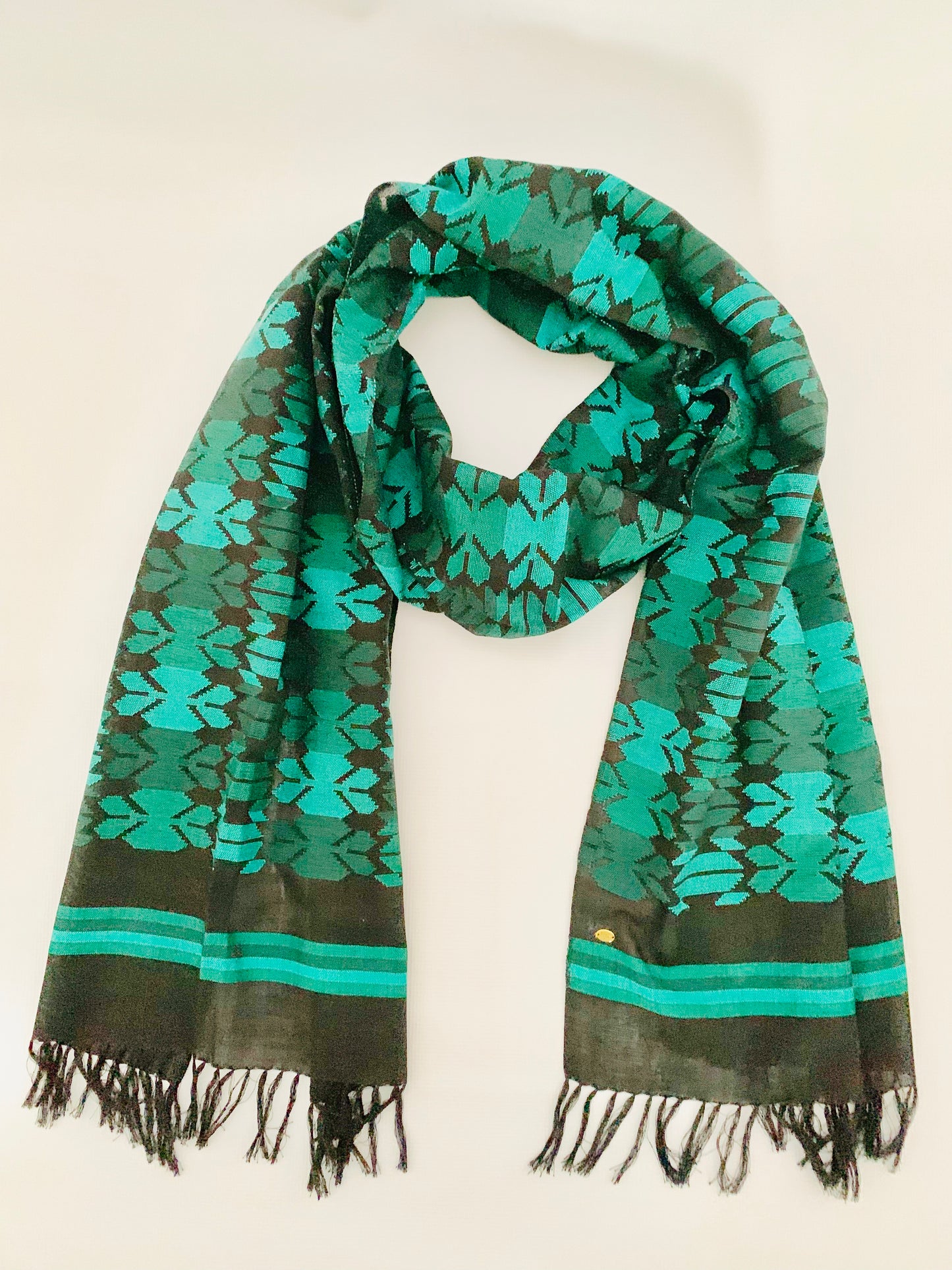 Handmade Personalised Initials Welf-Inlay Designed Cotton Scarf - Konmay London