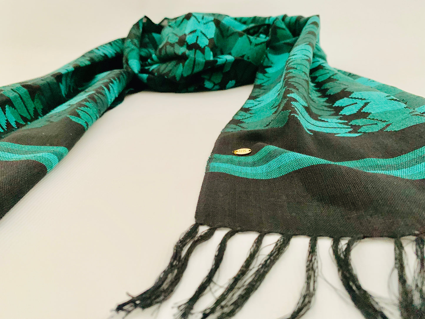 Handmade Personalised Initials Welf-Inlay Designed Cotton Scarf - Konmay London