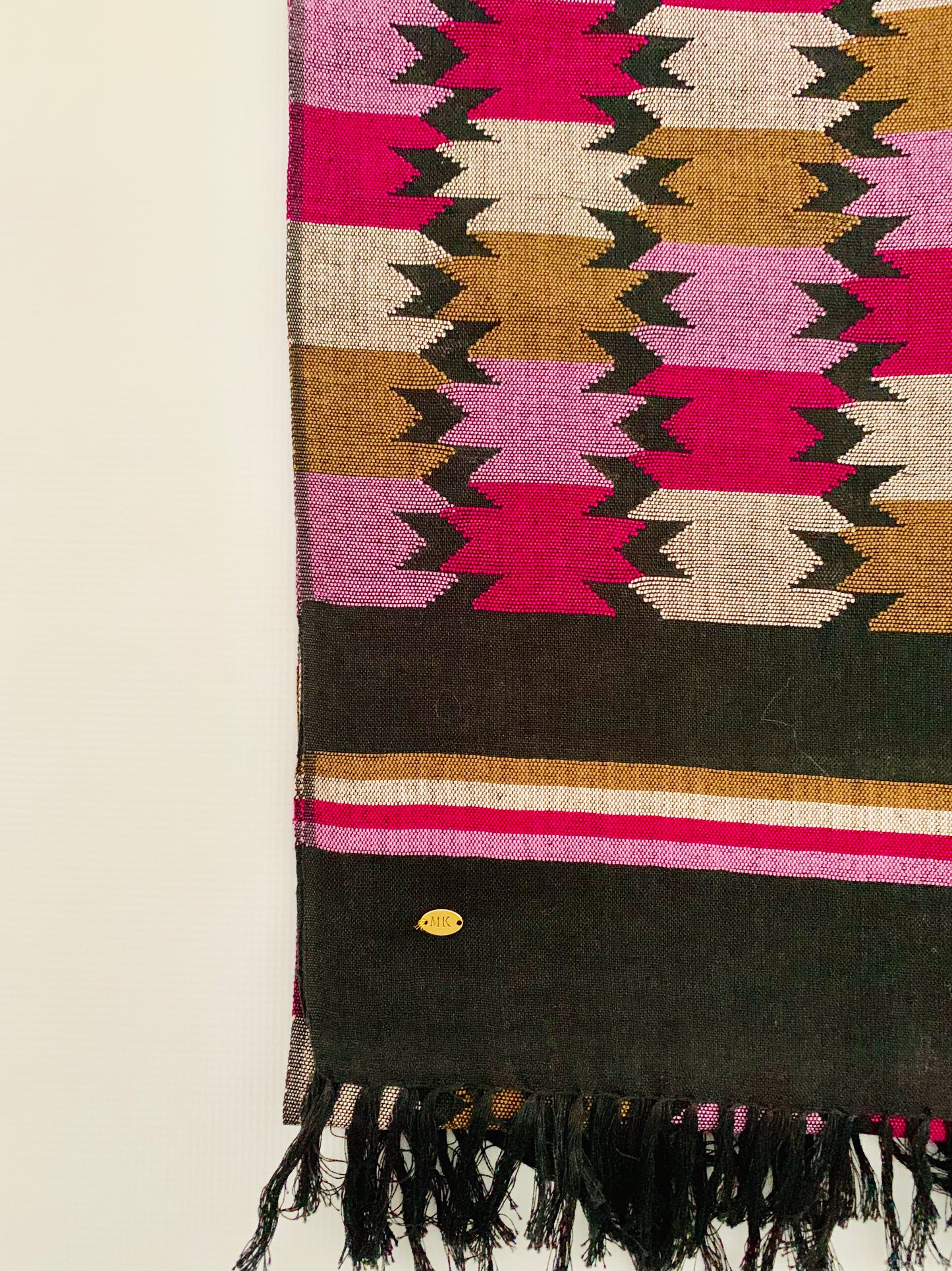 Handmade Personalised Initials Welf-Inlay Designed Cotton Scarf - Konmay London