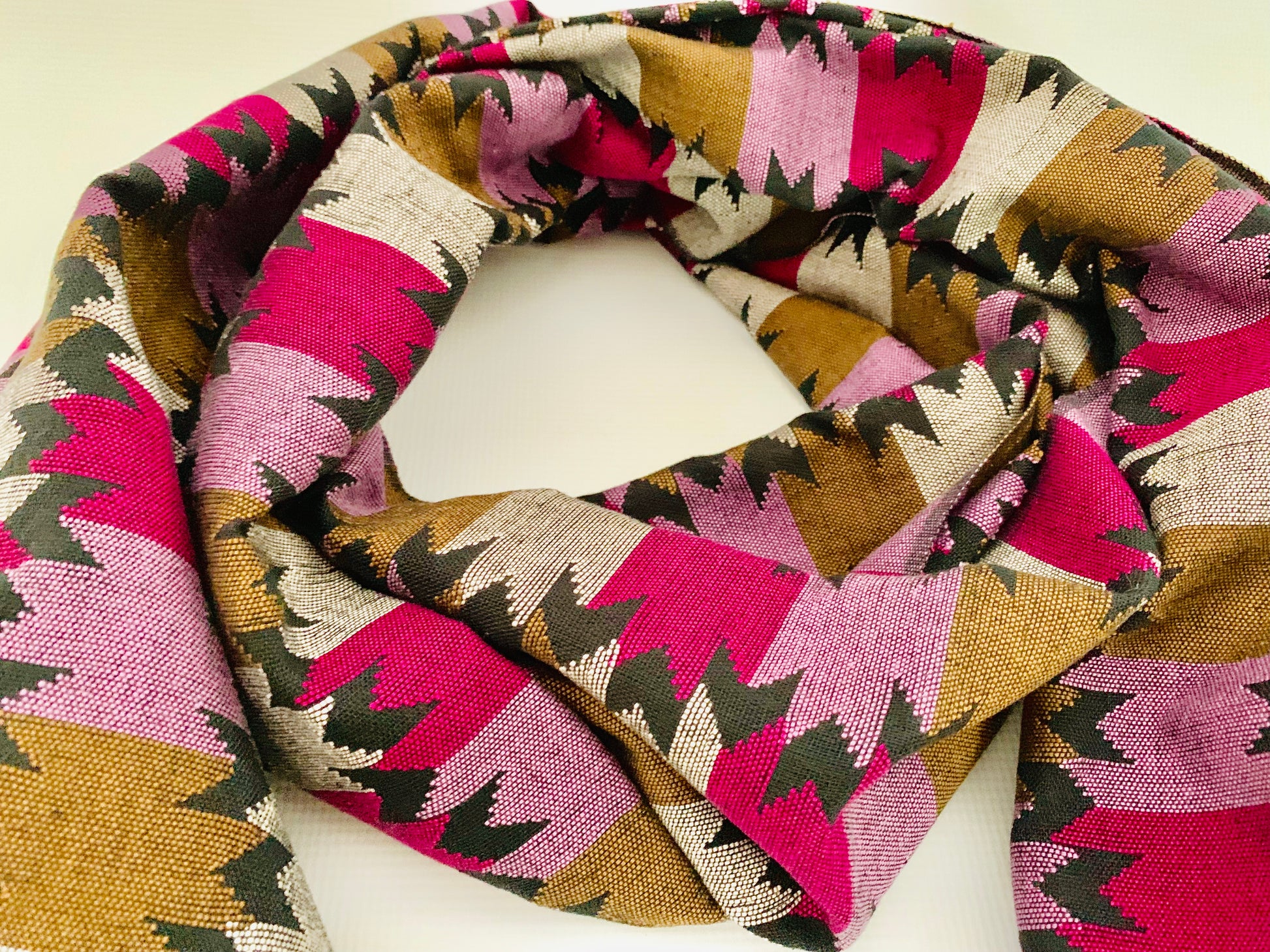 Handmade Personalised Initials Welf-Inlay Designed Cotton Scarf - Konmay London