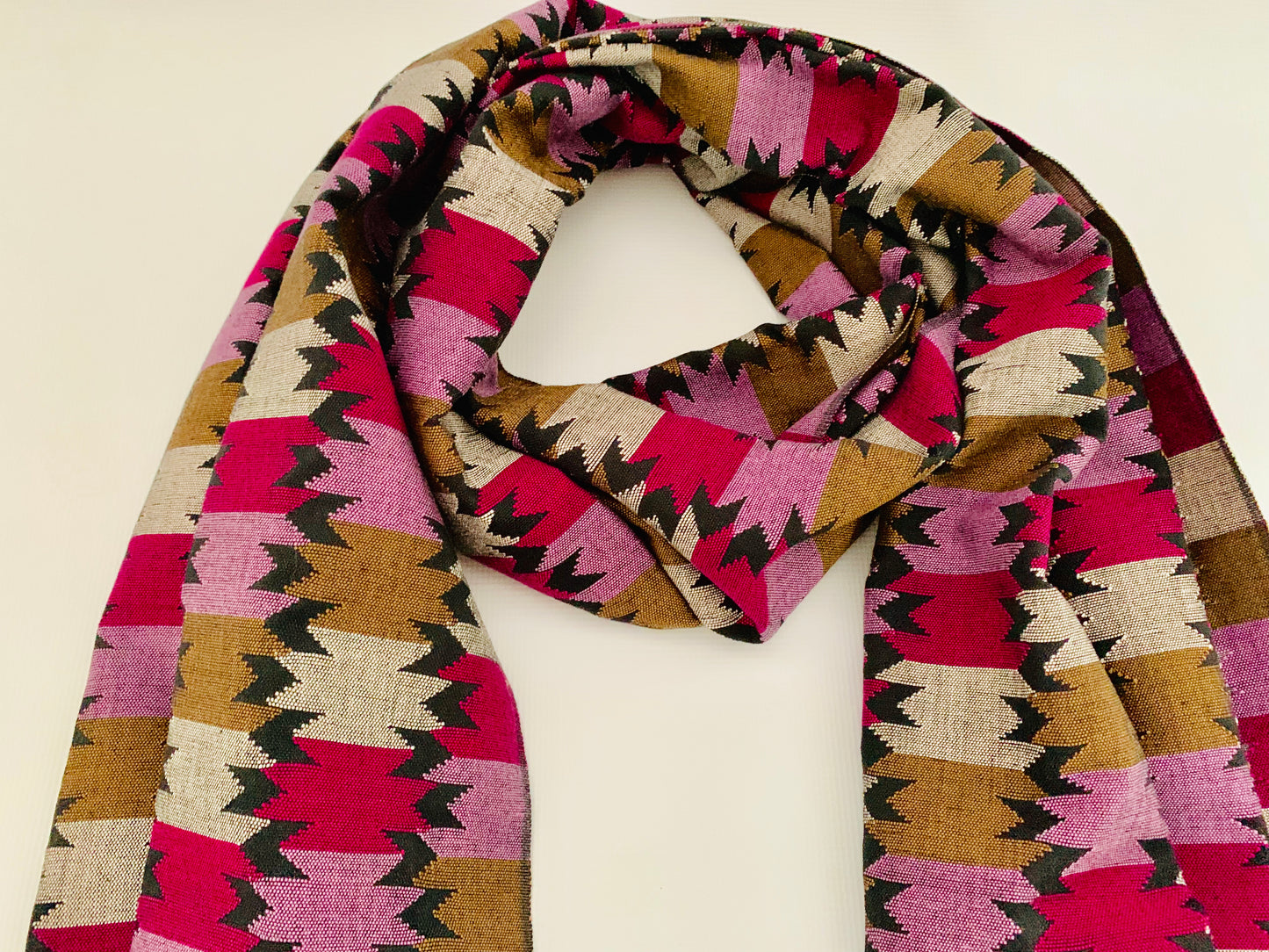 Handmade Personalised Initials Welf-Inlay Designed Cotton Scarf - Konmay London