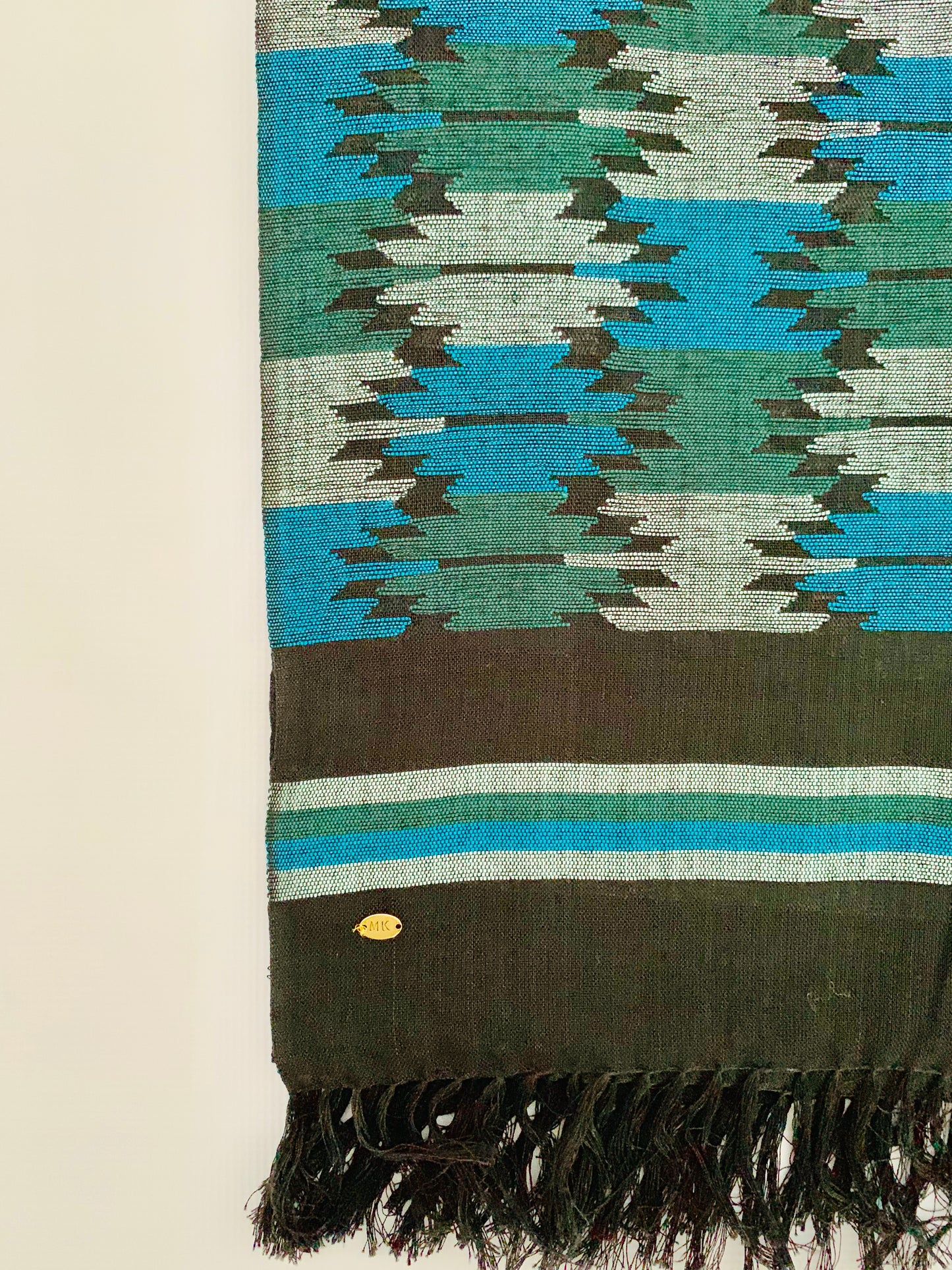 Handmade Personalised Initials Welf-Inlay Designed Cotton Scarf - Konmay London