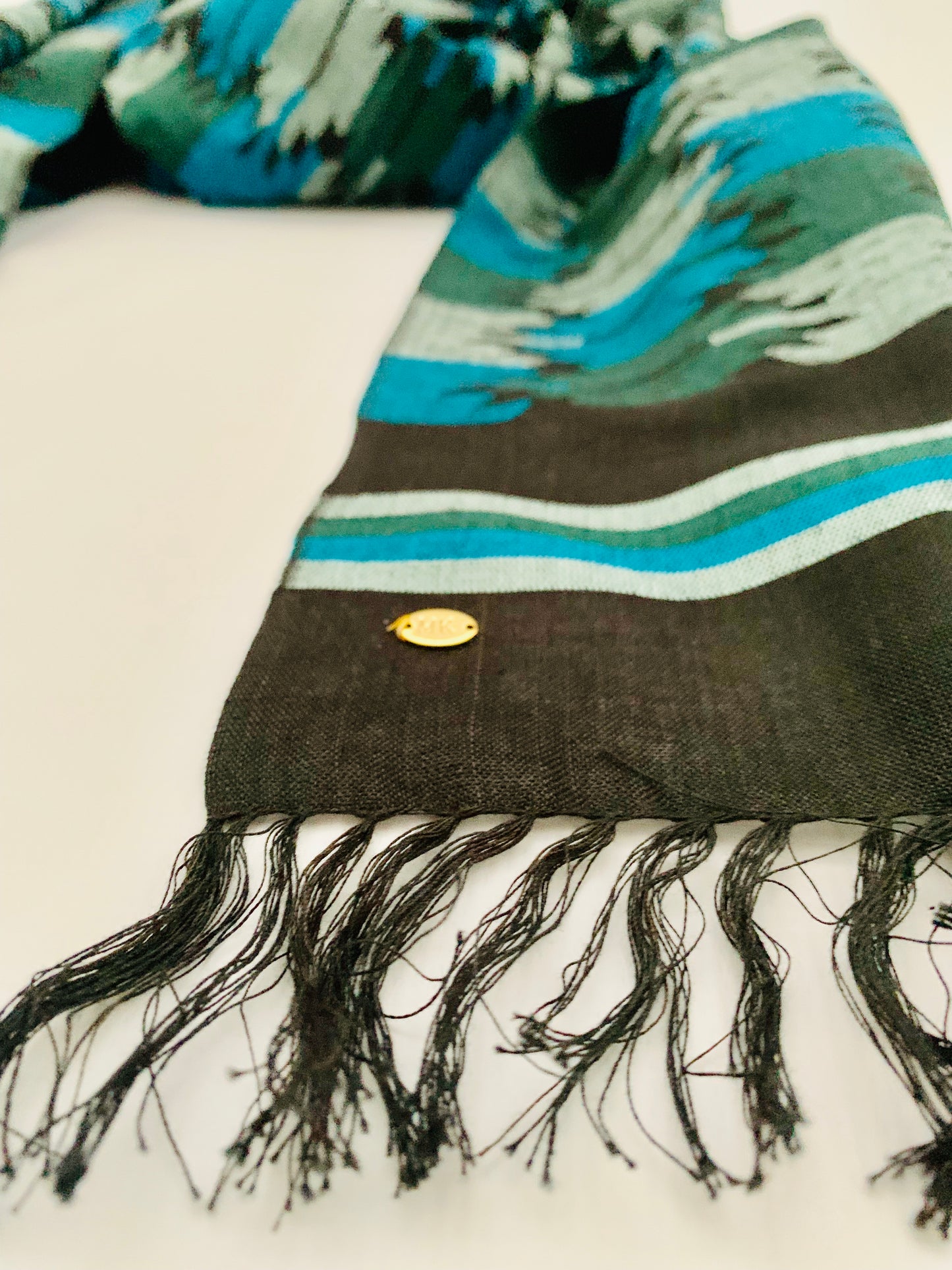 Handmade Personalised Initials Welf-Inlay Designed Cotton Scarf - Konmay London