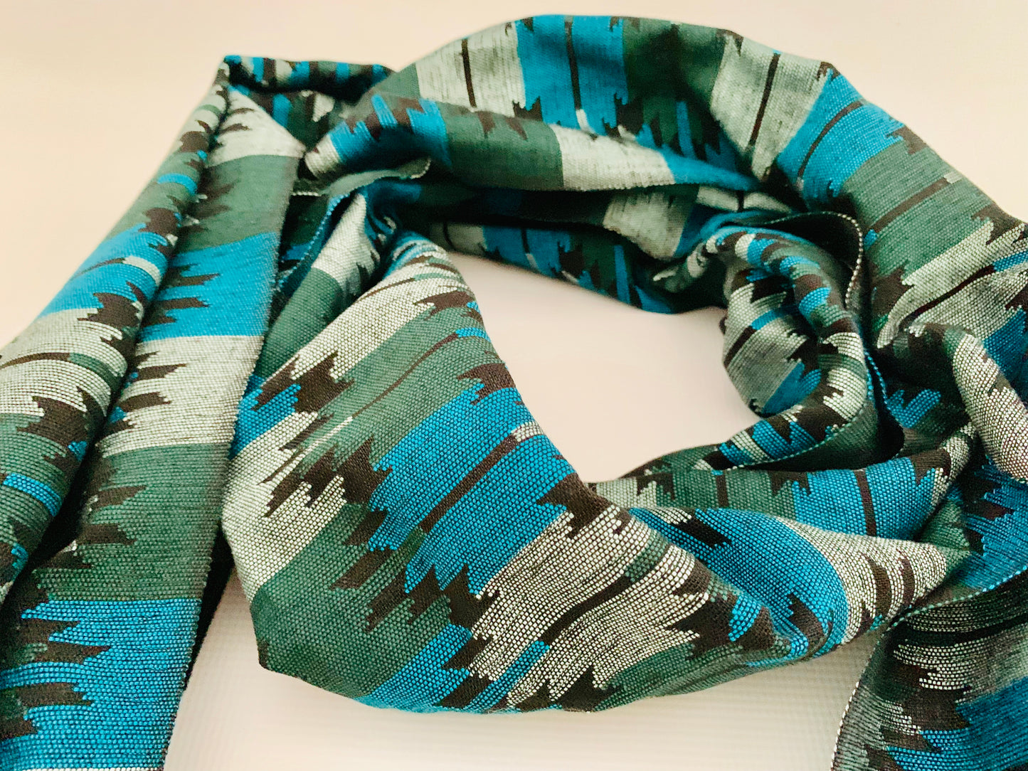 Handmade Personalised Initials Welf-Inlay Designed Cotton Scarf - Konmay London