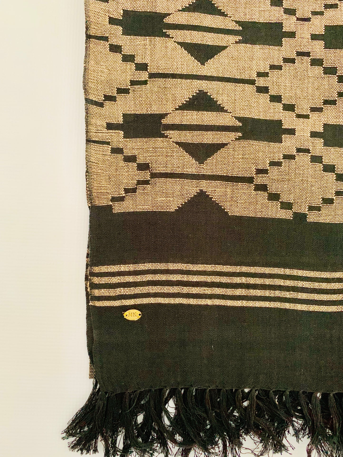 Handmade Personalised Initials Welf-Inlay Designed Cotton Scarf - Konmay London