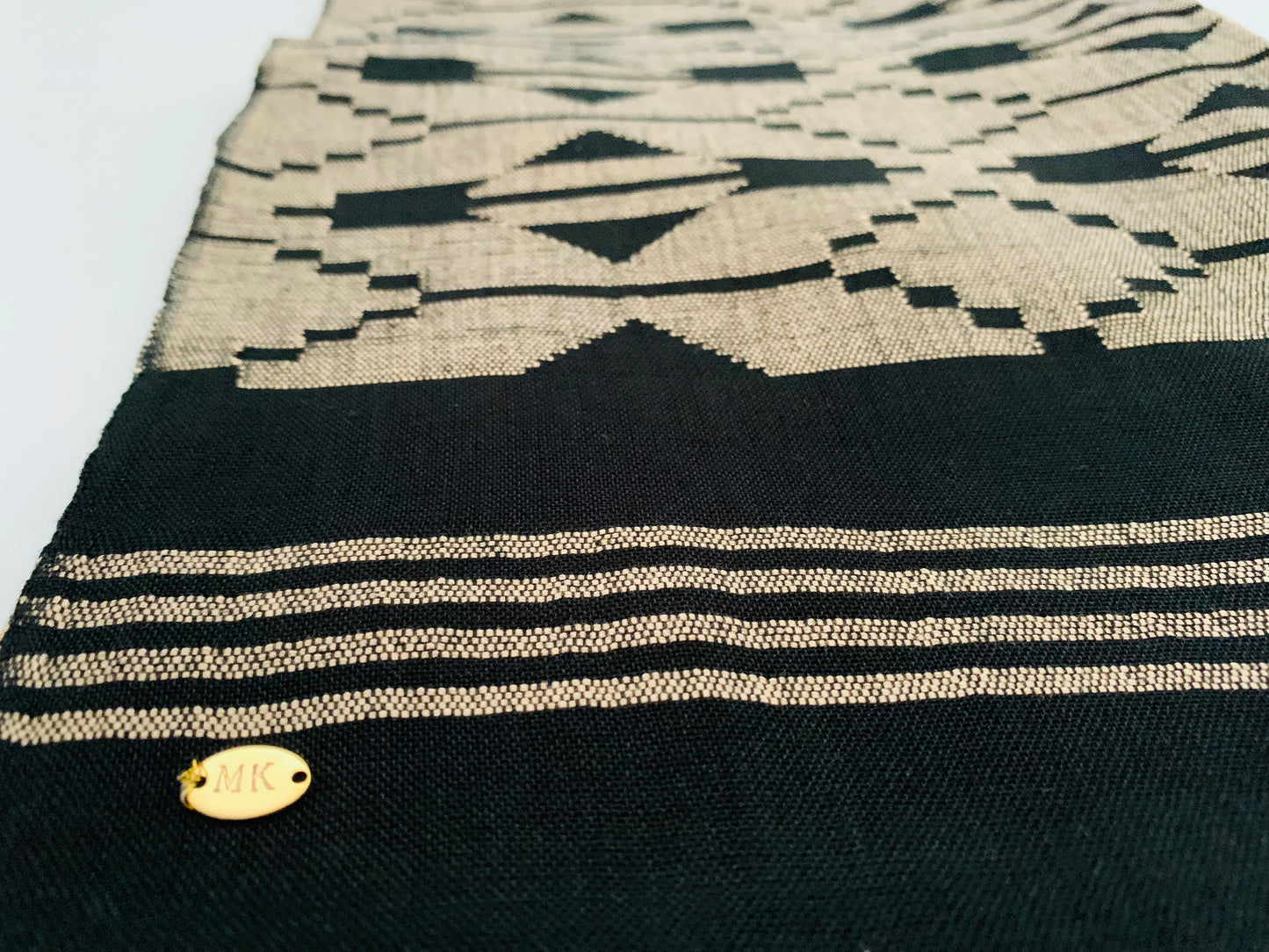 Handmade Personalised Initials Welf-Inlay Designed Cotton Scarf - Konmay London