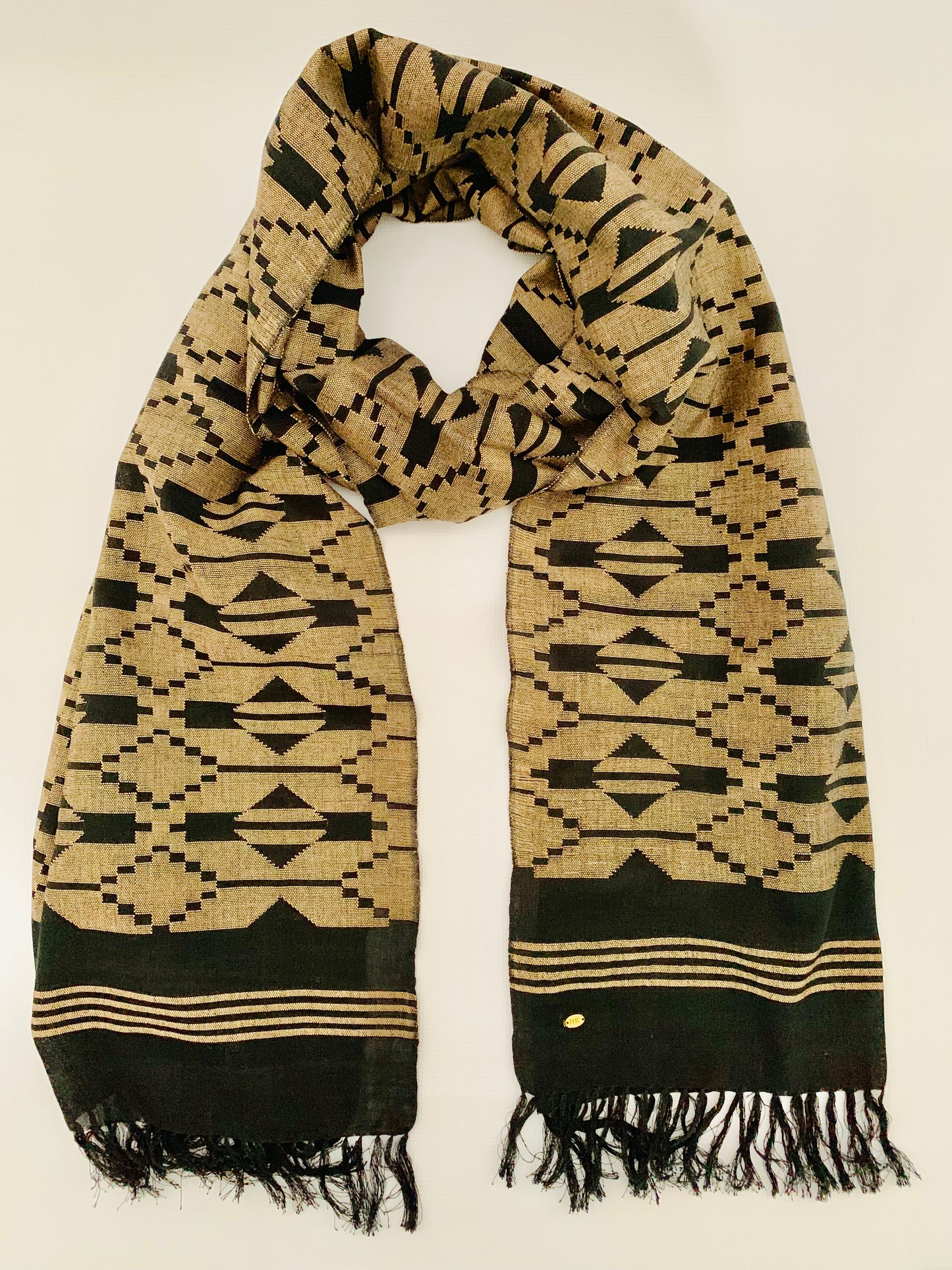 Handmade Personalised Initials Welf-Inlay Designed Cotton Scarf - Konmay London