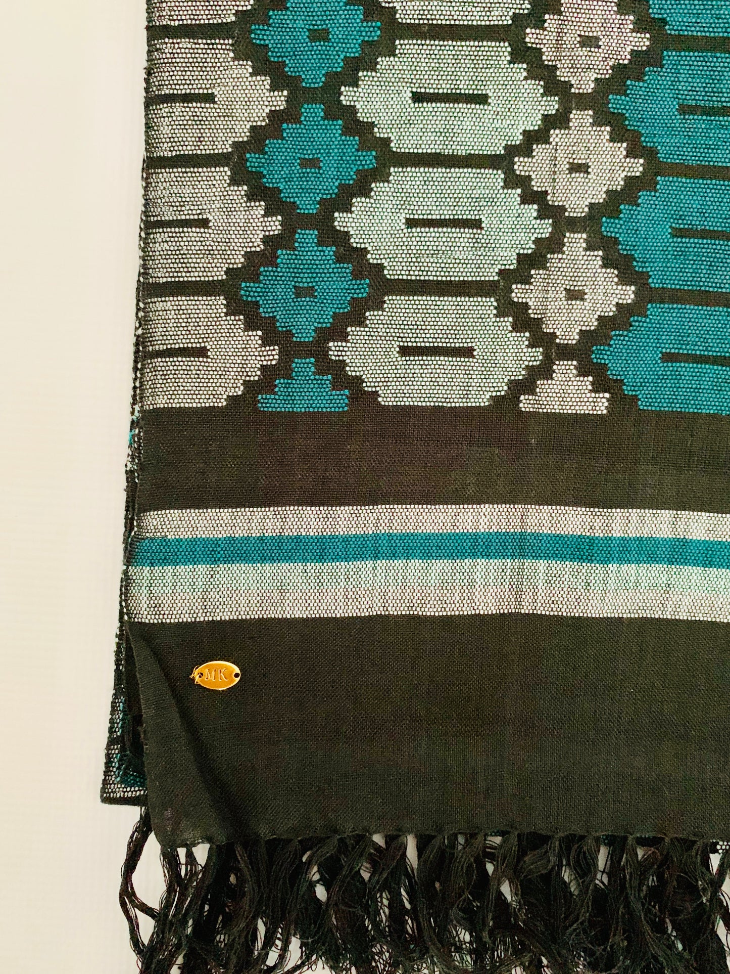 Handmade Personalised Initials Welf-Inlay Designed Cotton Scarf - Konmay London