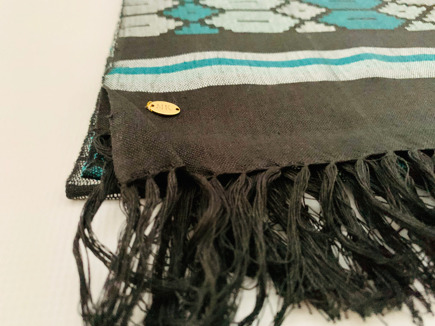 Handmade Personalised Initials Welf-Inlay Designed Cotton Scarf - Konmay London