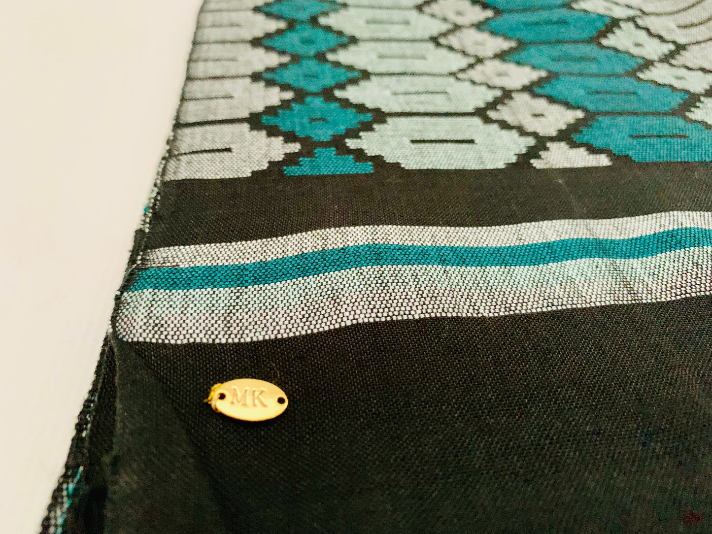 Handmade Personalised Initials Welf-Inlay Designed Cotton Scarf - Konmay London