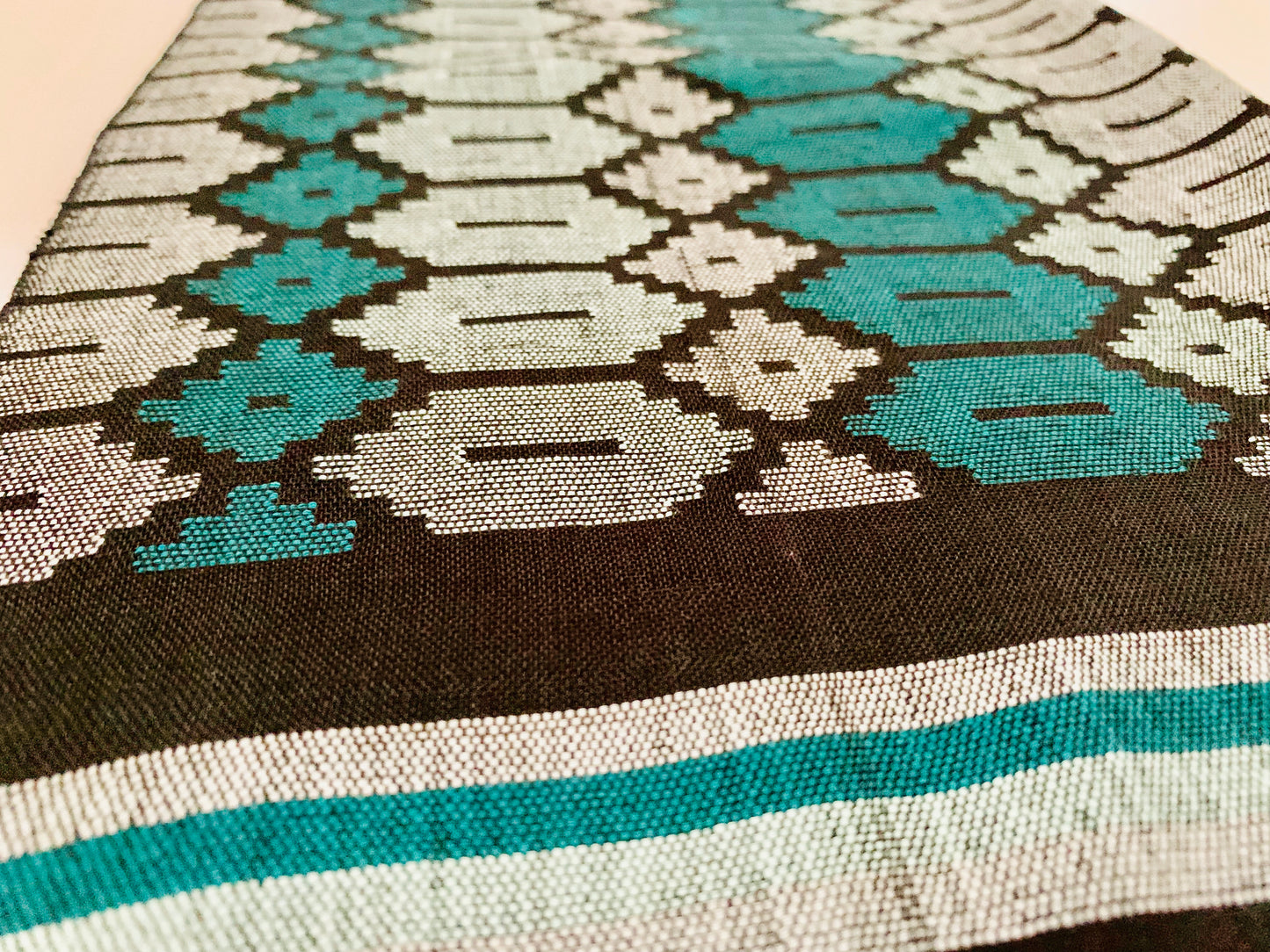 Handmade Personalised Initials Welf-Inlay Designed Cotton Scarf - Konmay London