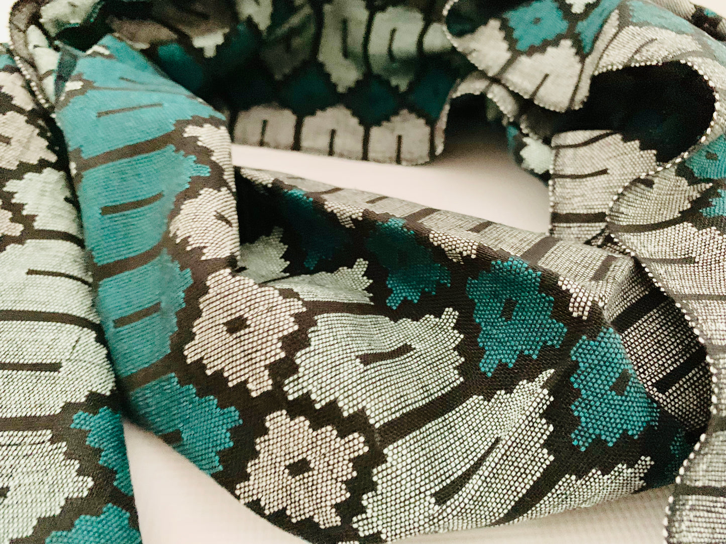 Handmade Personalised Initials Welf-Inlay Designed Cotton Scarf - Konmay London