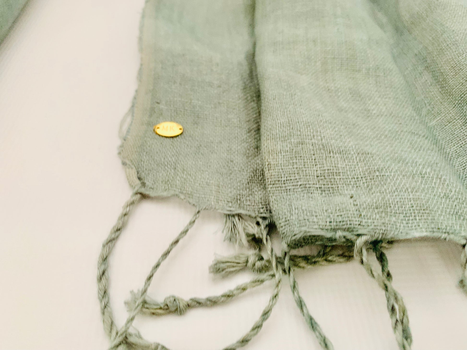 Handmade Personalised Initials Hemp Fibre Scarf - Konmay London