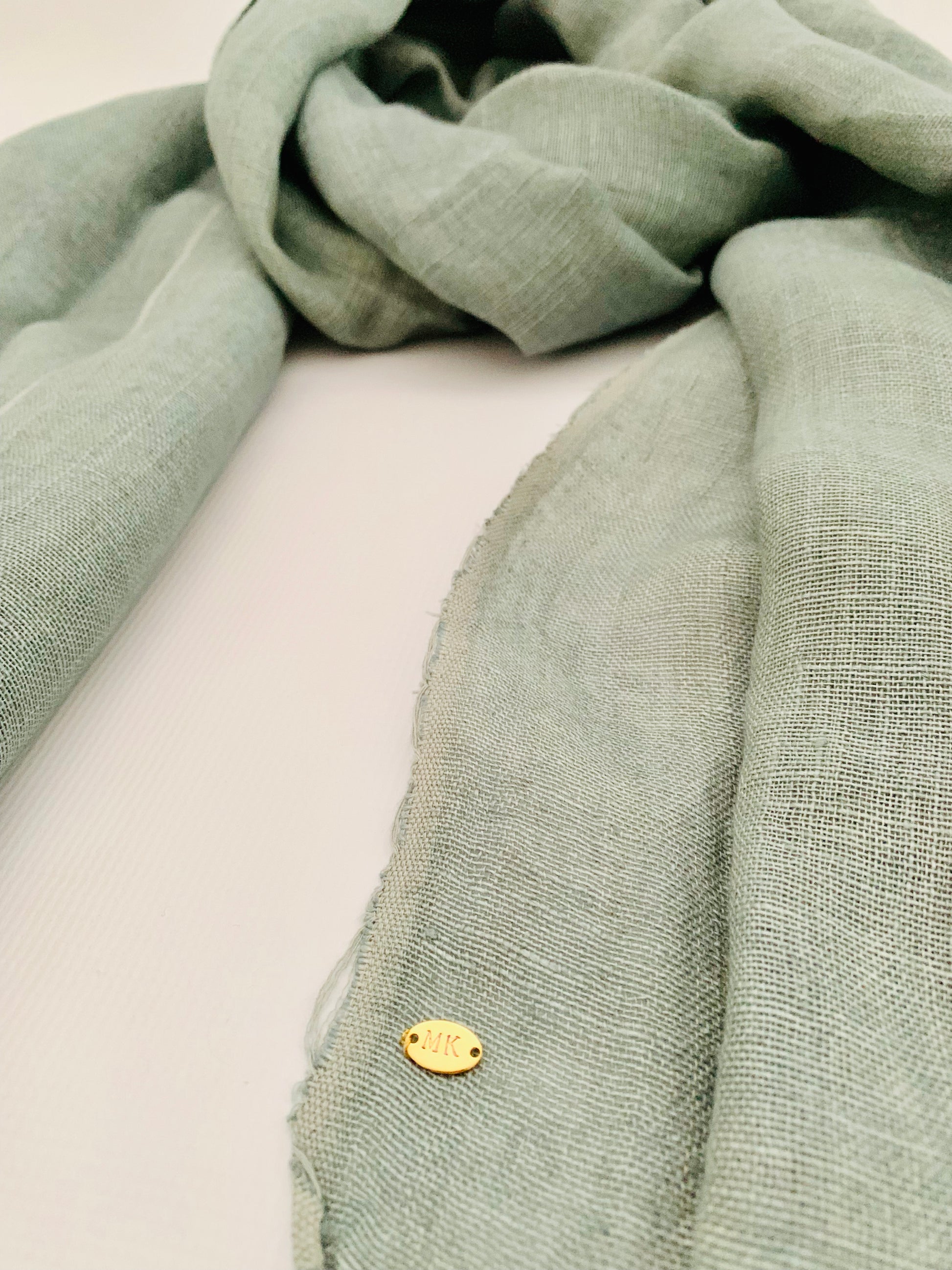 Handmade Personalised Initials Hemp Fibre Scarf - Konmay London