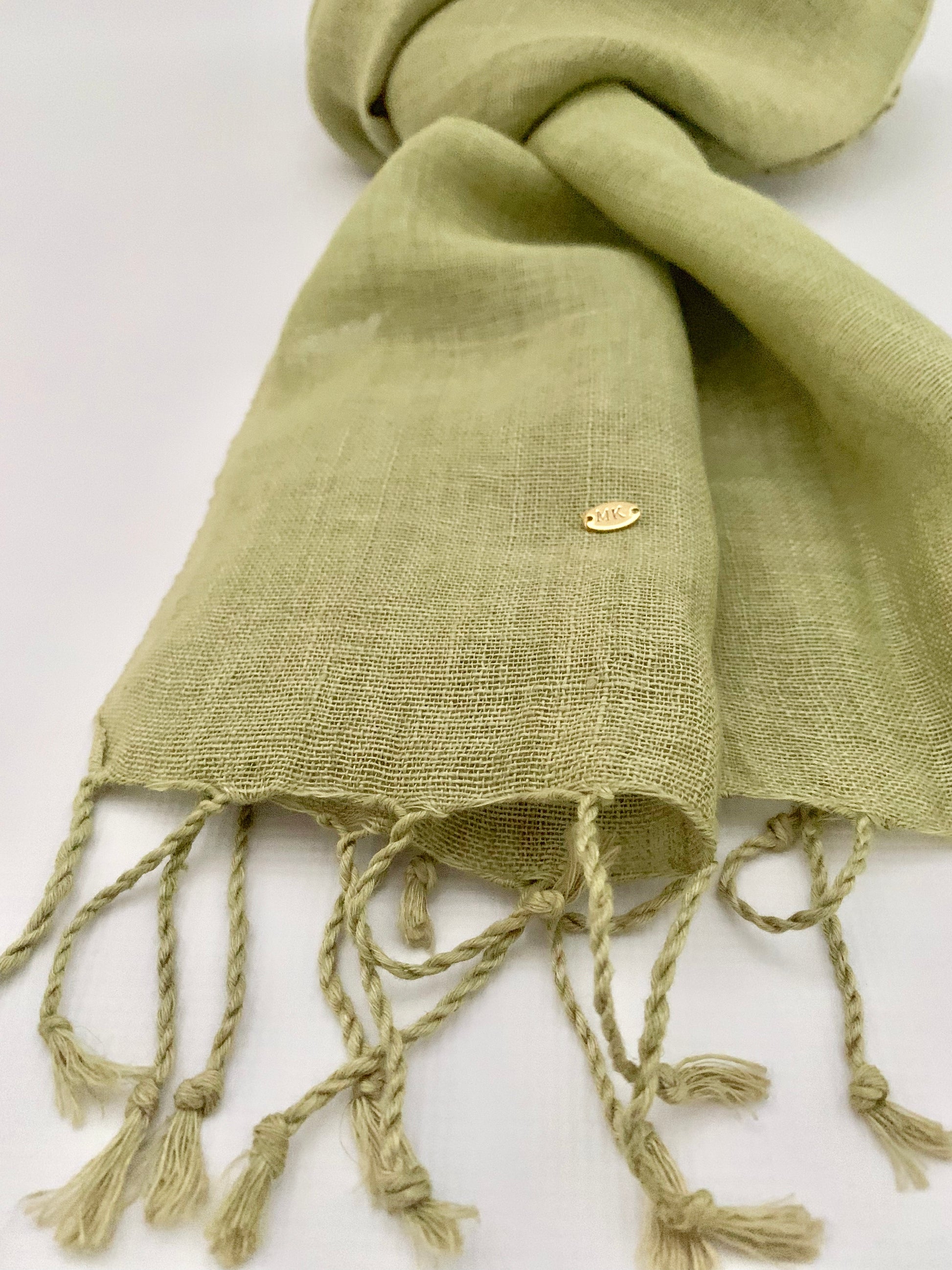Handmade Personalised Initials Hemp Fibre Scarf - Konmay London