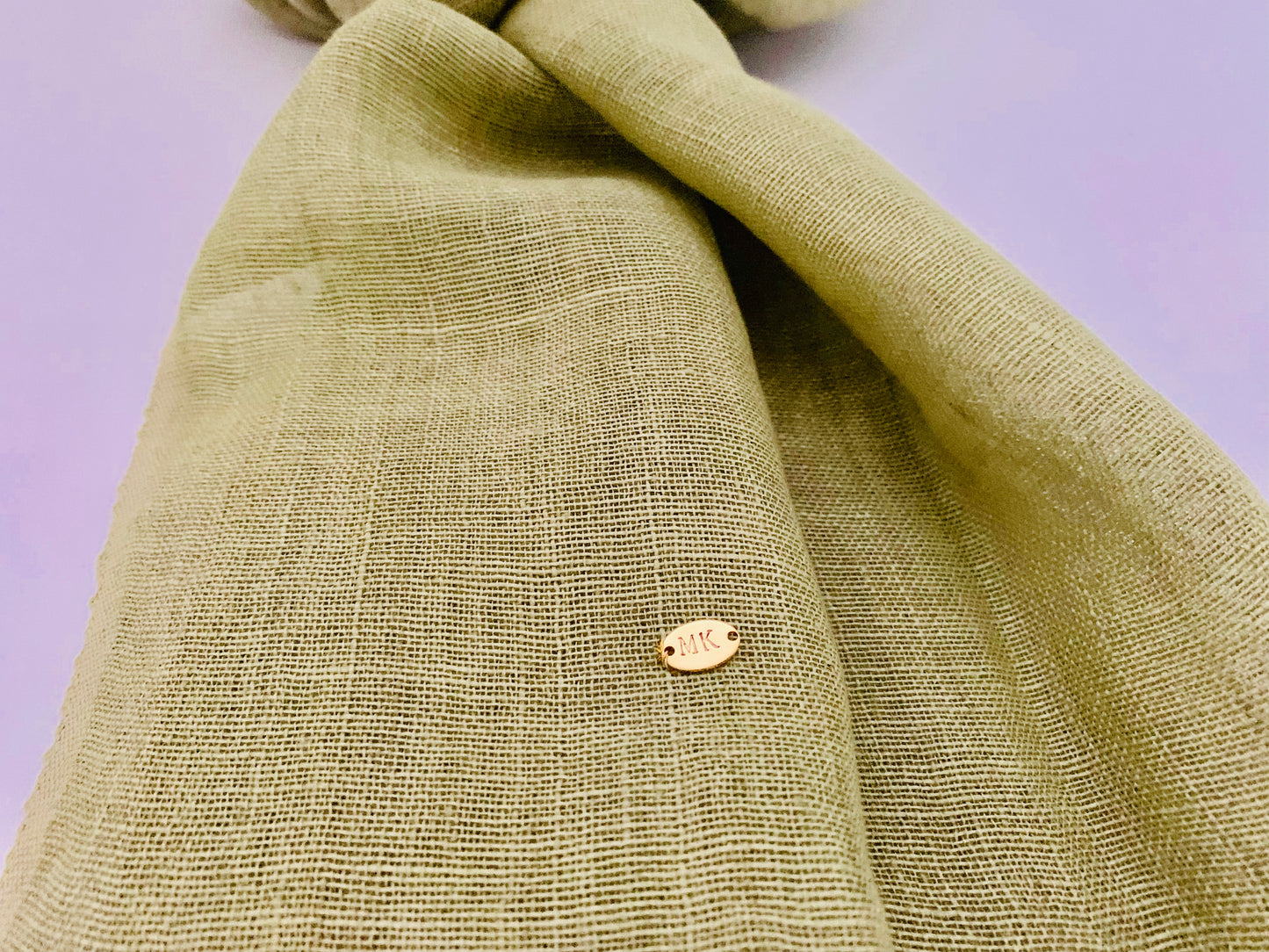 Handmade Personalised Initials Hemp Fibre Scarf - Konmay London