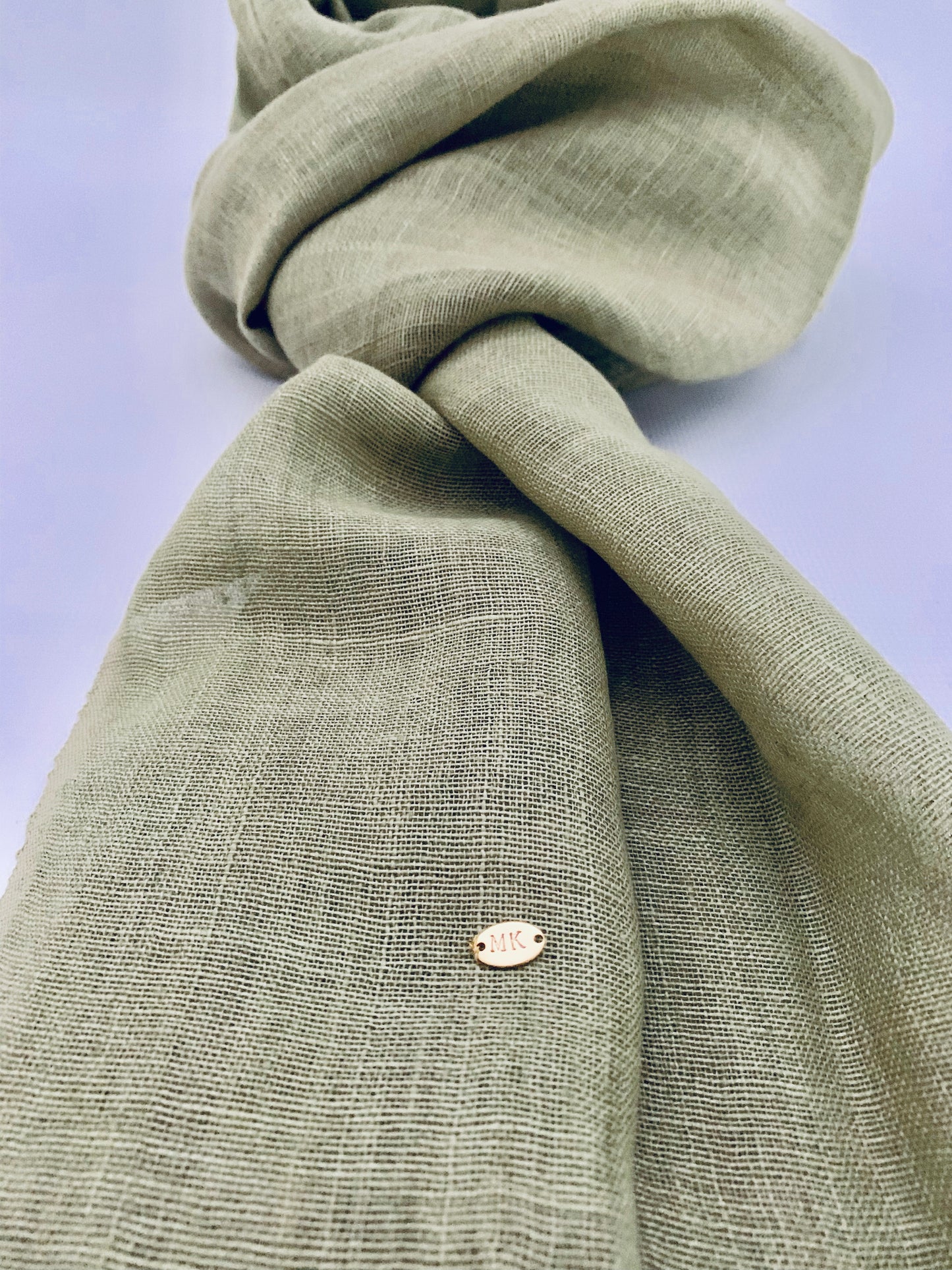 Handmade Personalised Initials Hemp Fibre Scarf - Konmay London