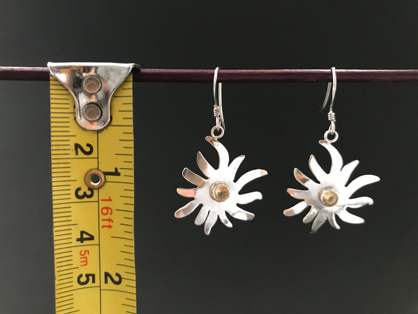 Handmade Star Amethyst/ Citrine/ Garnet Earring - Konmay London