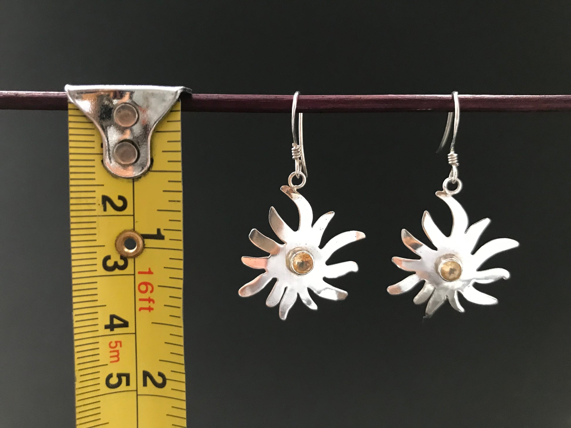 Handmade Star Amethyst/ Citrine/ Garnet Earring - Konmay London