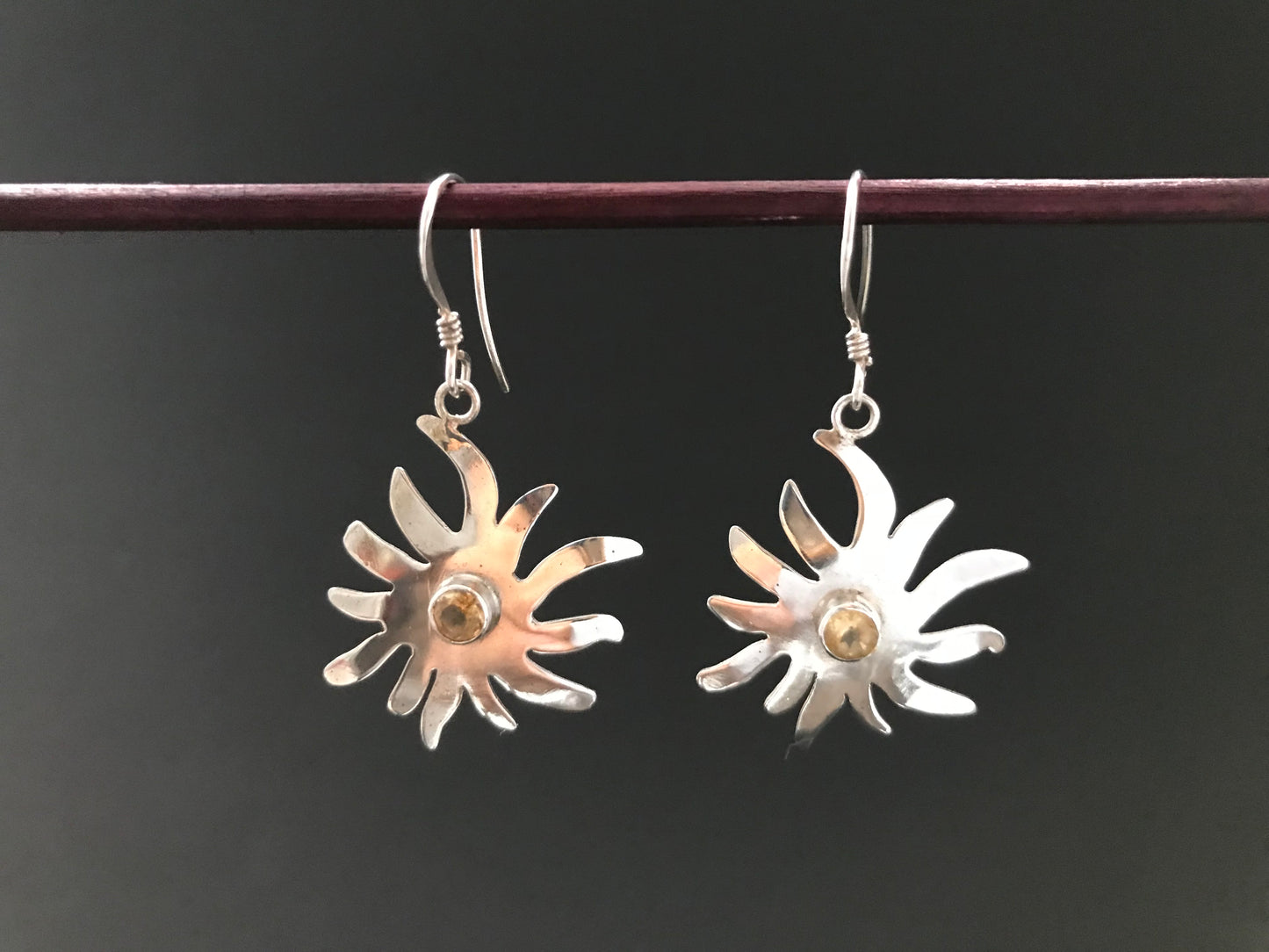 Handmade Star Amethyst/ Citrine/ Garnet Earring - Konmay London