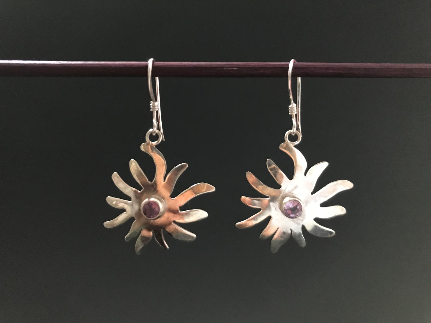Handmade Star Amethyst/ Citrine/ Garnet Earring - Konmay London