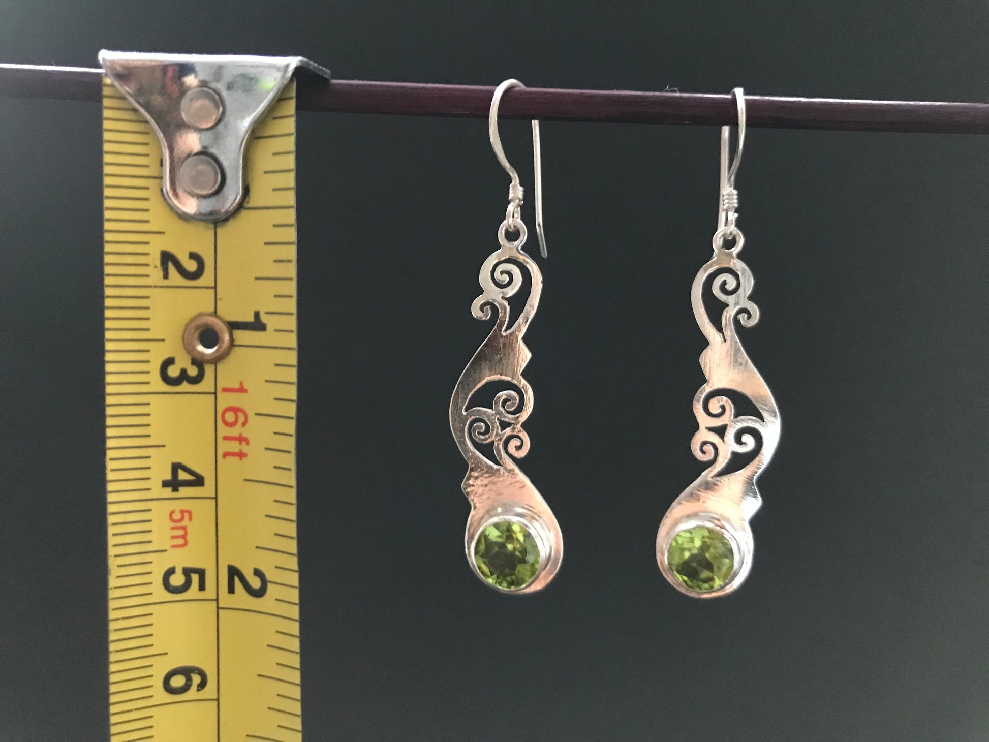Handmade Foral Stencil Cut Amethyst/ Garnet/ Peridot Earring - Konmay London
