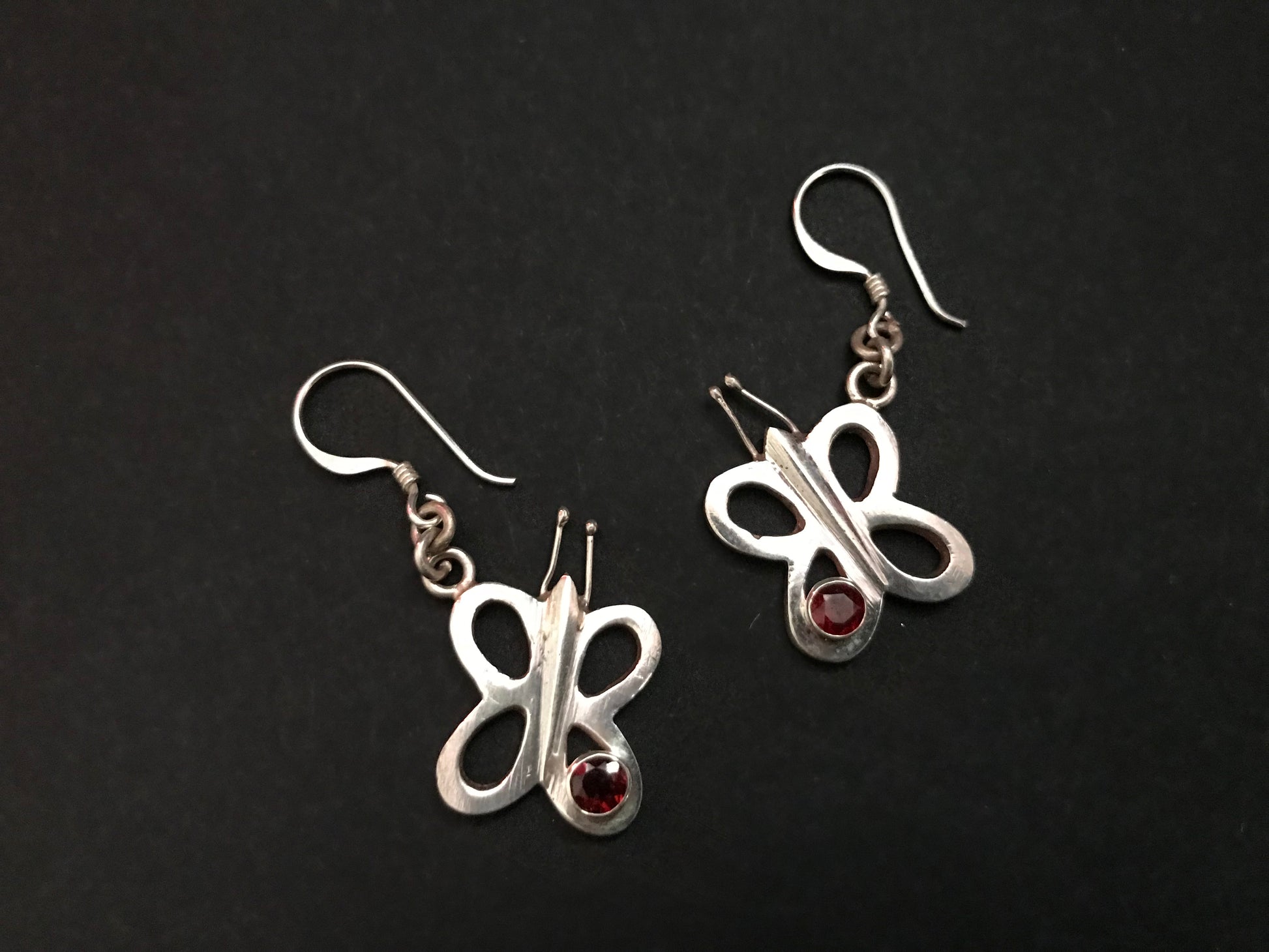 Handmade Butterfly Amethyst/ Citrine/ Garnet Silver Earrings - Konmay London