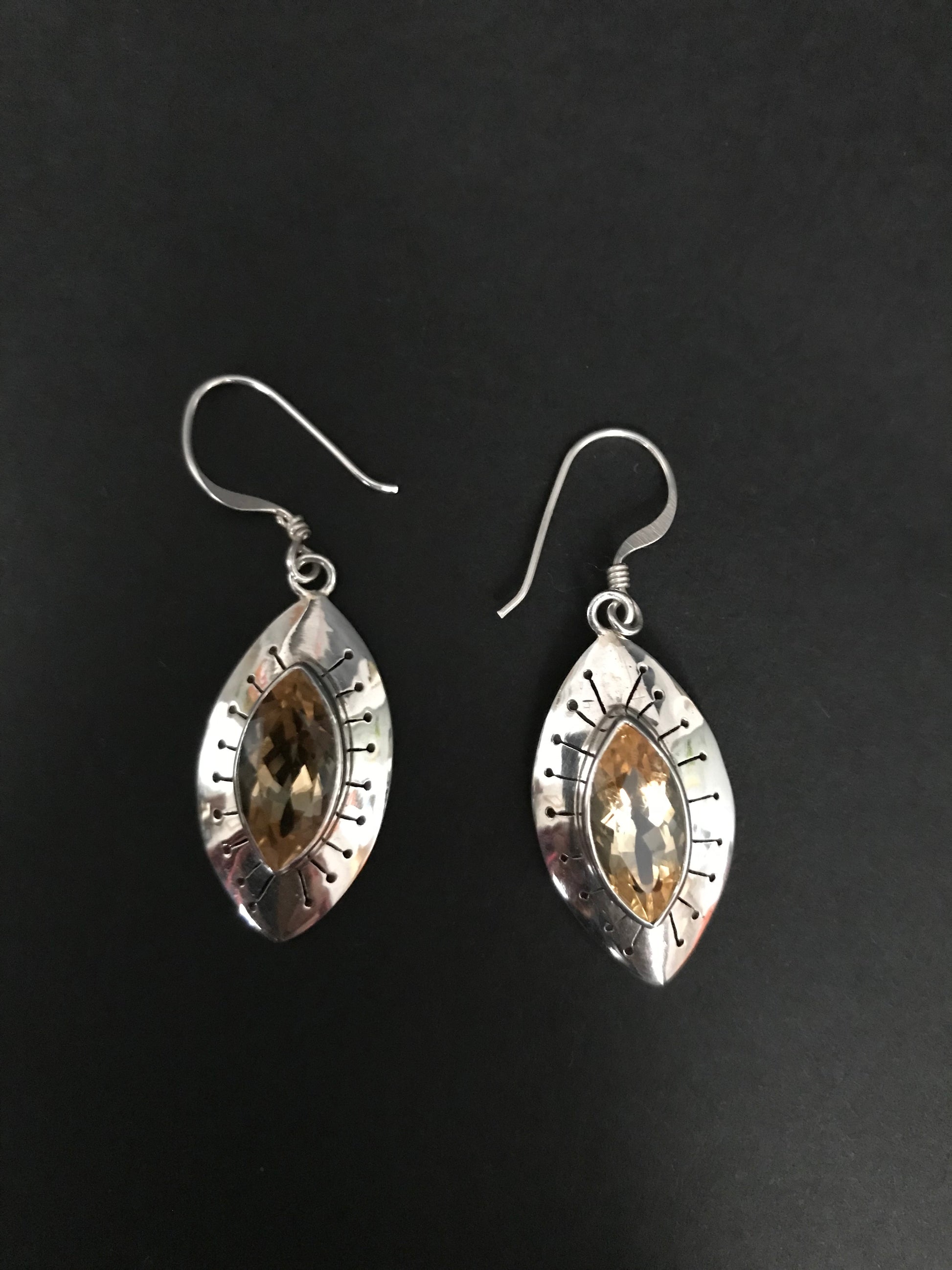 Handmade Eye Designed Silver Earrings - Konmay London