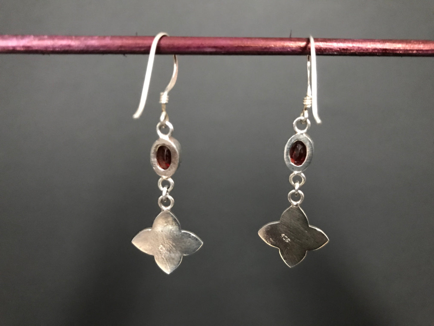 Handmade Close Net Design Amethyst Citrine Garnet Earrings - Konmay London