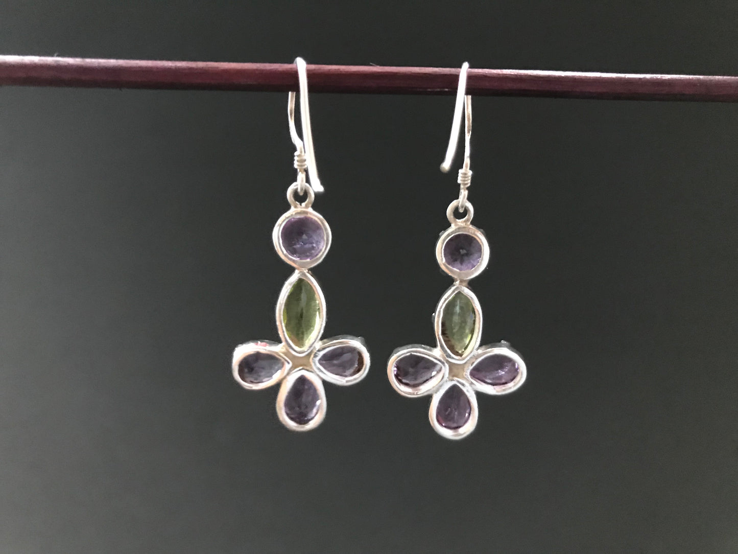 Handmade Amethyst & Peridot/ Citrine/ Garnet Earrings - Konmay London