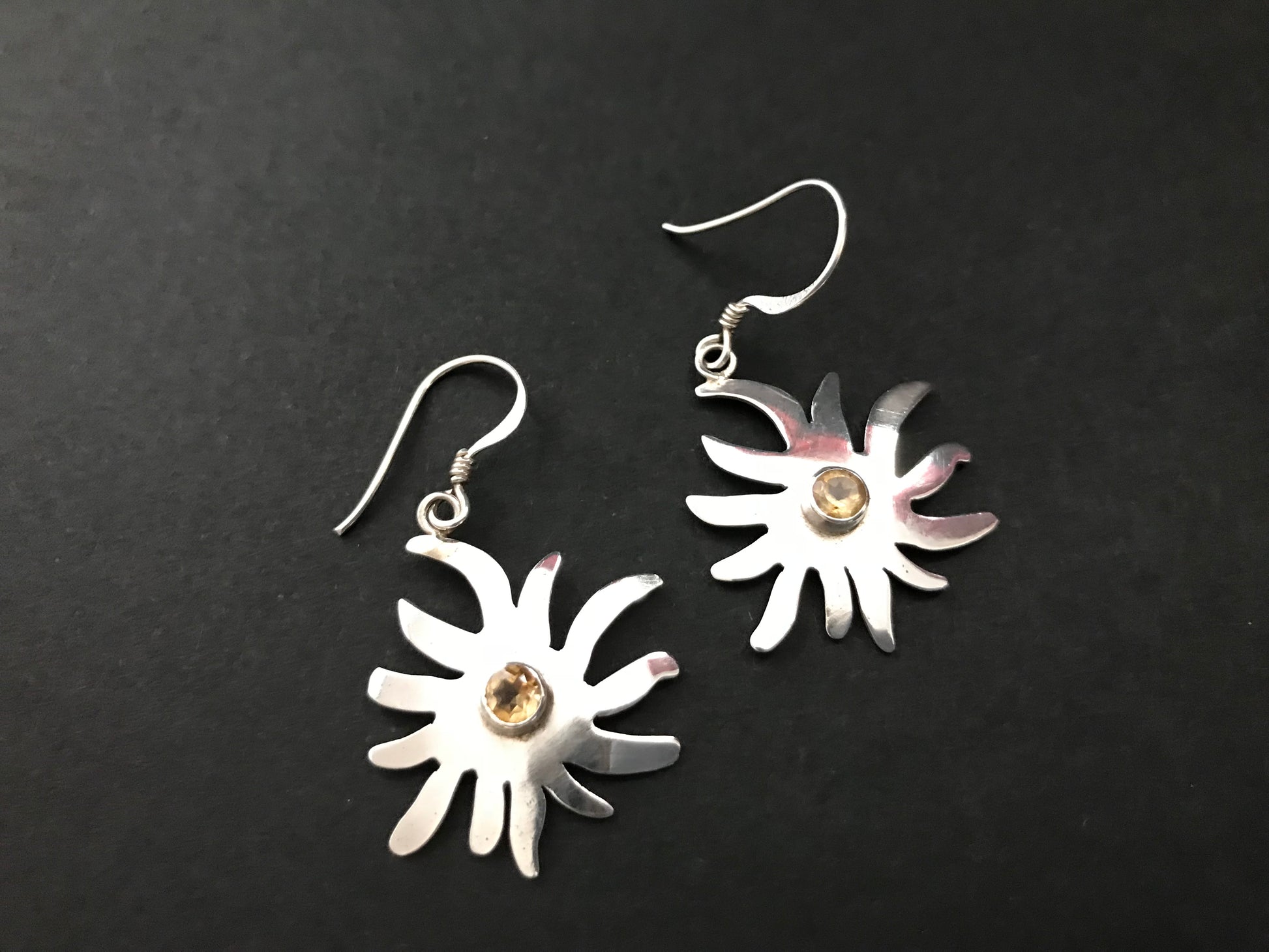 Handmade Star Amethyst/ Citrine/ Garnet Earring - Konmay London