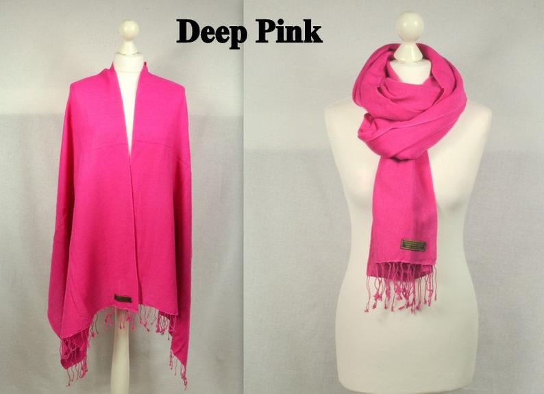 Handmade Personalised Initials 70/30 % Cashmere & Silk Pashmina Scarf - Konmay London