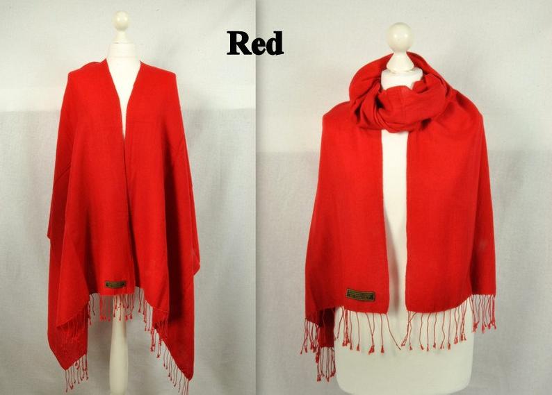Handmade Personalised Initials 70/30 % Cashmere & Silk Pashmina Scarf - Konmay London