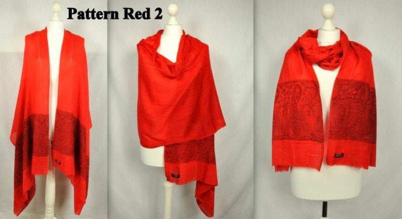 Handmade Personalised Initials 100% Cashmere Patterned Scarf - Konmay London