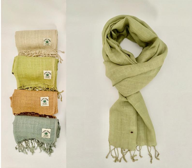 Handmade Personalised Initials Hemp Fibre Scarf - Konmay London