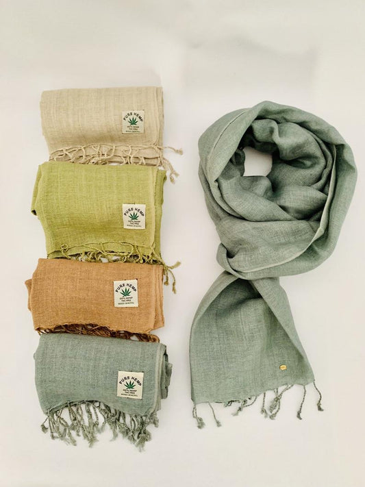 Handmade Personalised Initials Hemp Fibre Scarf - Konmay London
