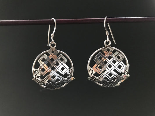 Handmade Endless Knot Silver Earrings - Konmay London