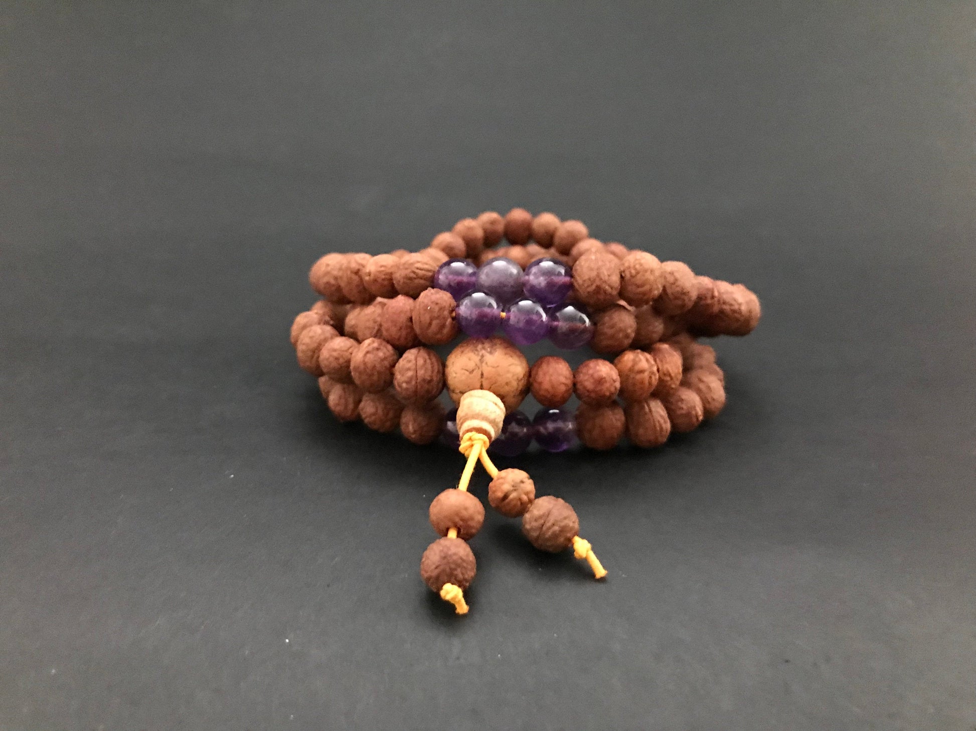 Bodhi Raktu Seeds Amethyst Mala - Konmay London