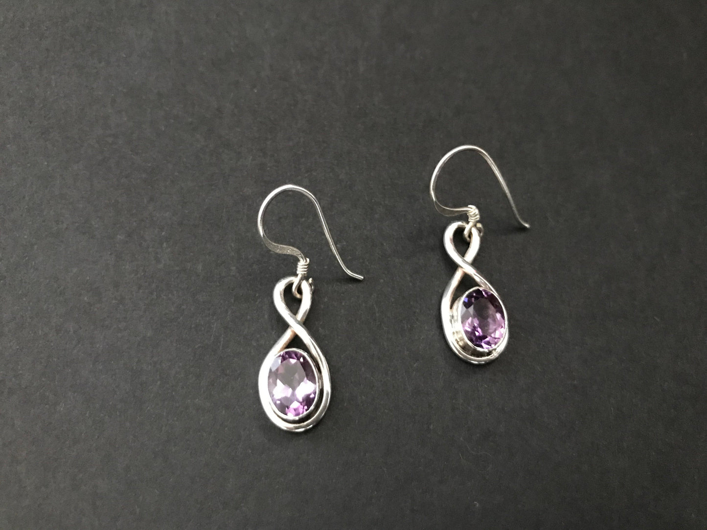 Handmade Eye Design Amethyst Earrings - Konmay London