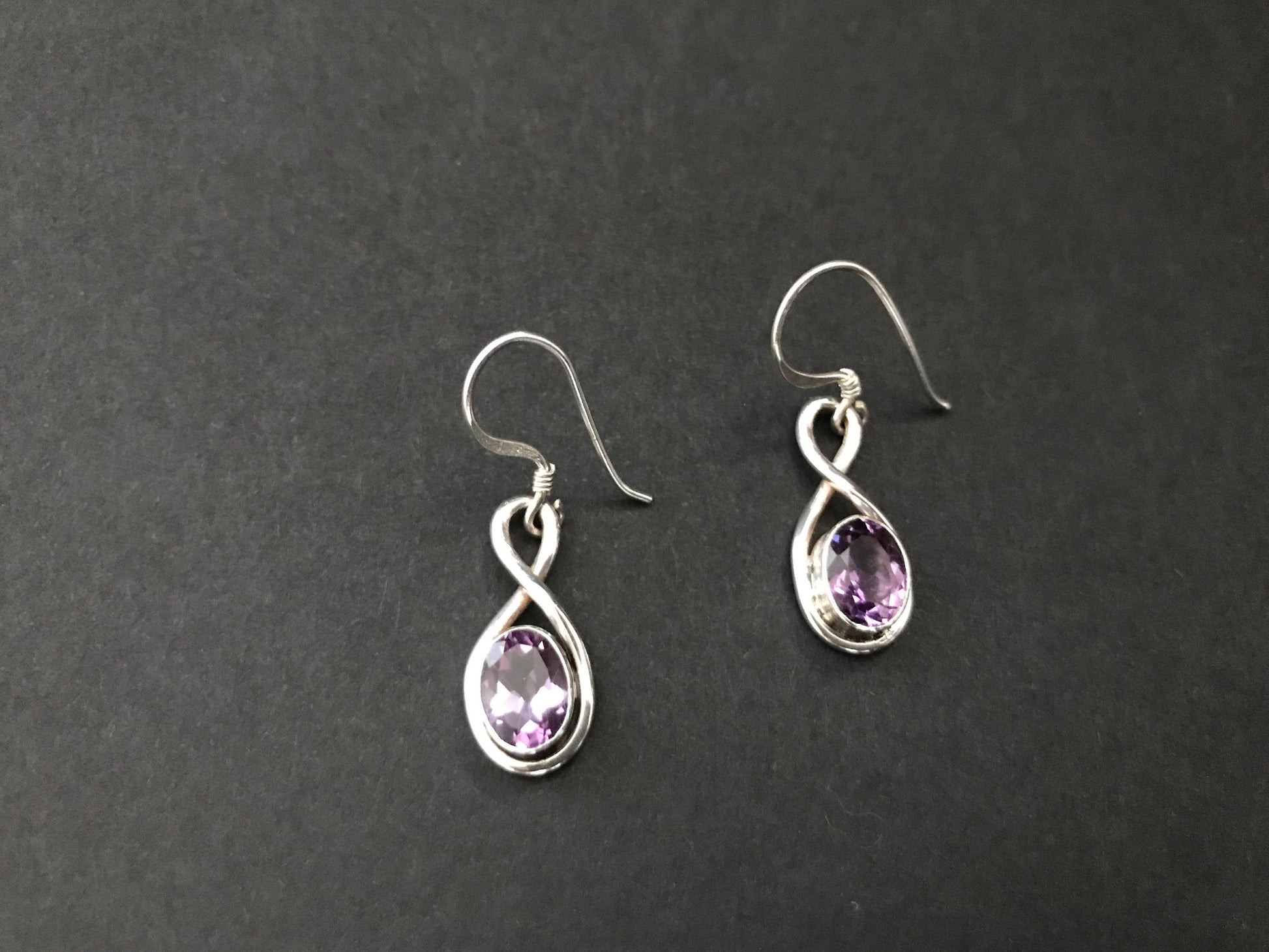 Handmade Eye Design Amethyst Earrings - Konmay London