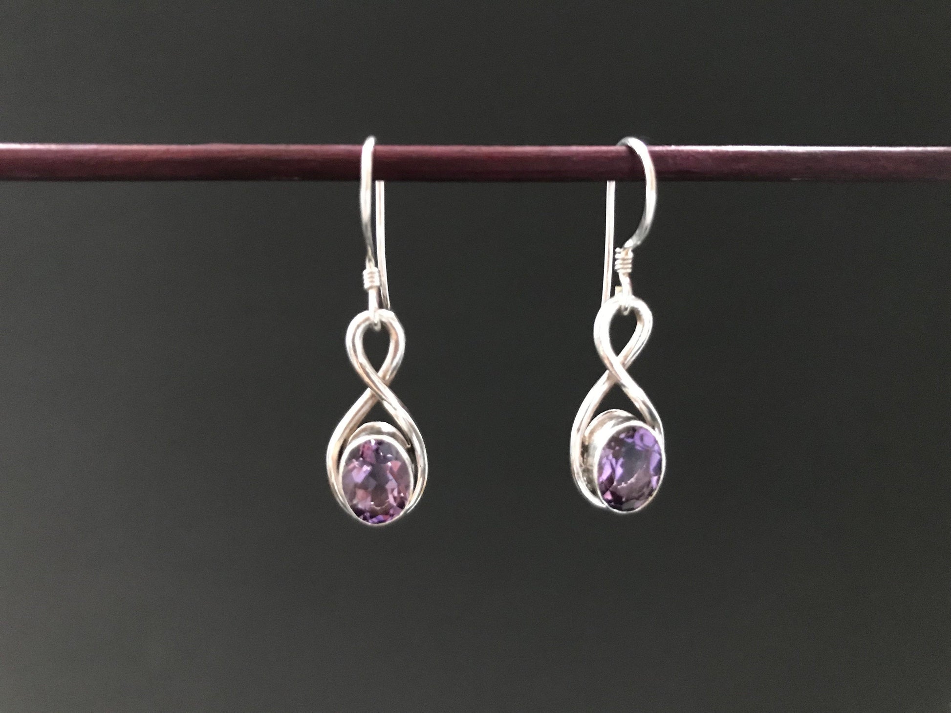 Handmade Eye Design Amethyst Earrings - Konmay London