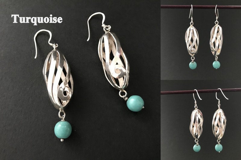 Handmade Spiral Hollow Tube Earrings - Konmay London