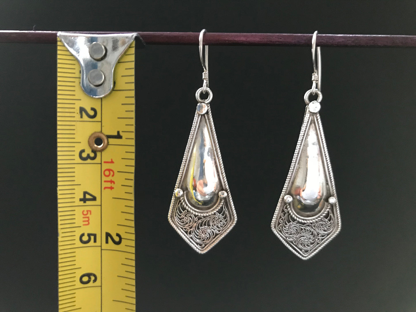 Handmade Floral Filigree Silver Earrings - Konmay London